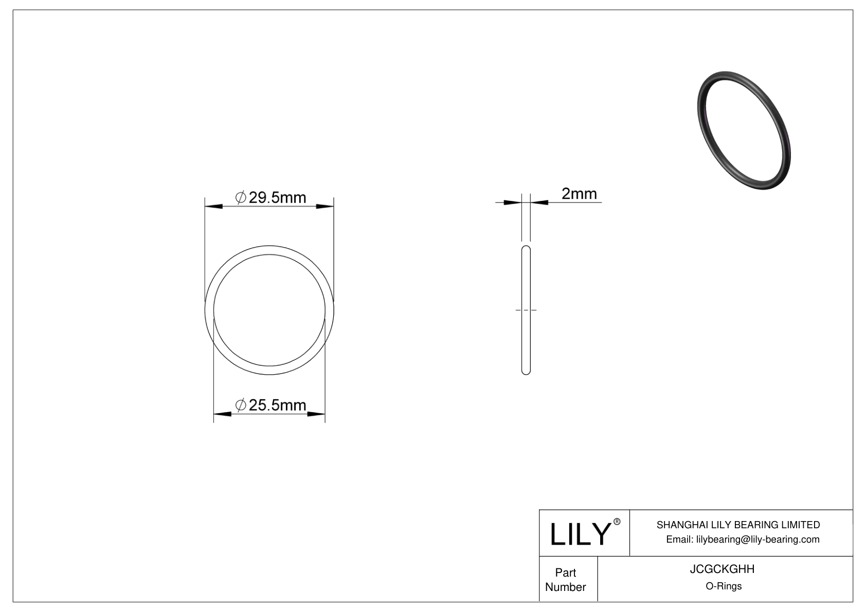 JCGCKGHH Oil Resistant O-Rings Round cad drawing