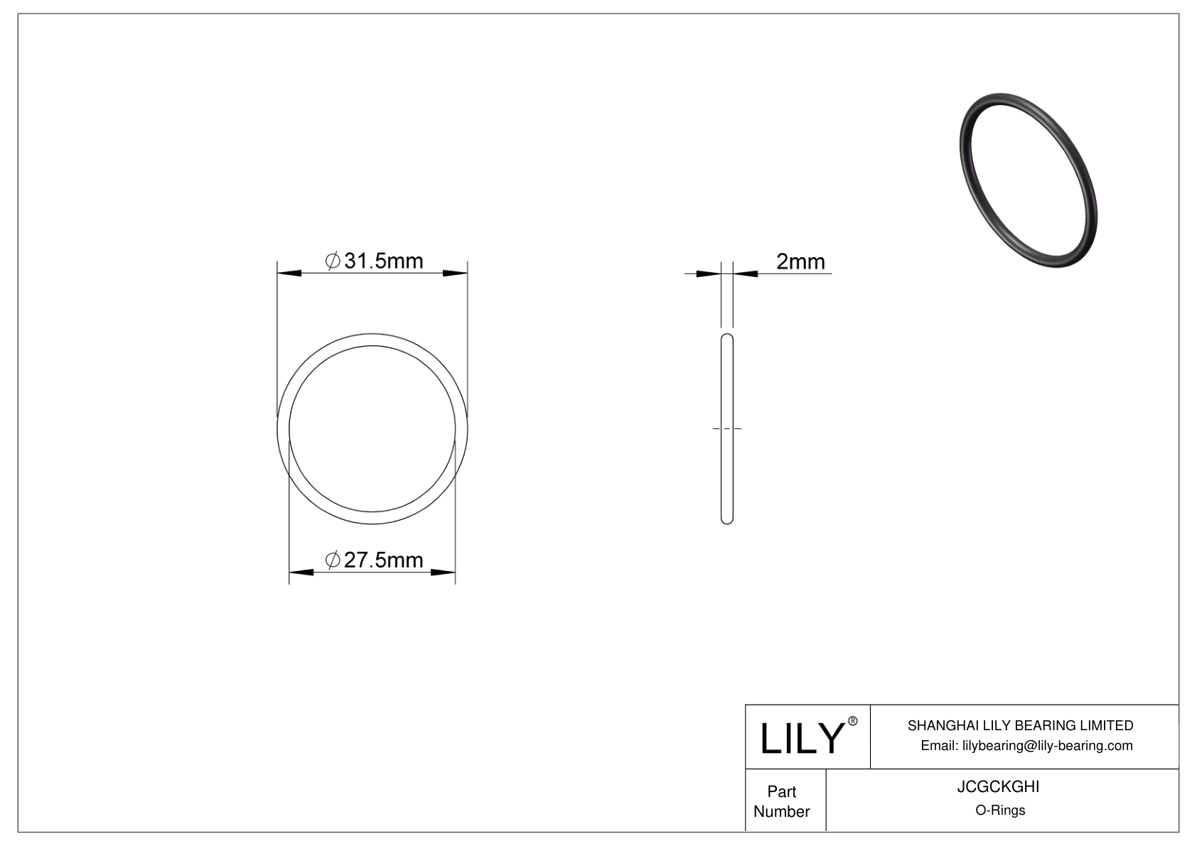 JCGCKGHI Oil Resistant O-Rings Round cad drawing