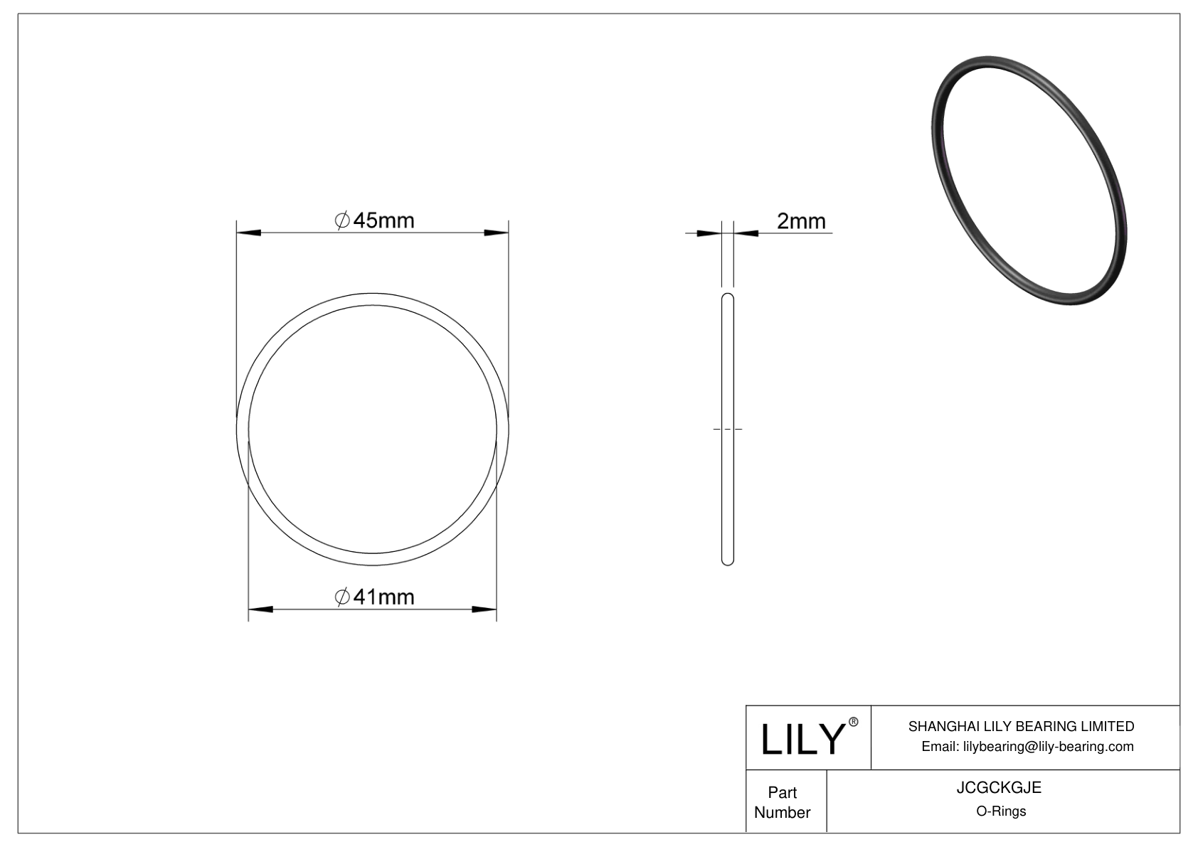 JCGCKGJE Oil Resistant O-Rings Round cad drawing