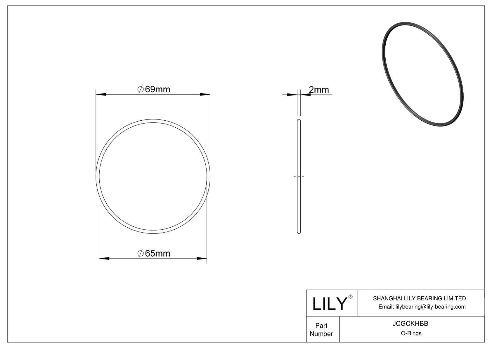 JCGCKHBB Juntas tóricas redondas resistentes al aceite cad drawing