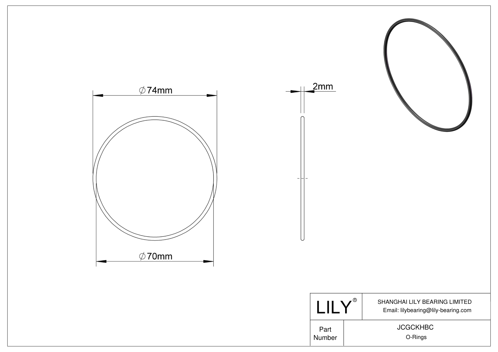 JCGCKHBC Oil Resistant O-Rings Round cad drawing