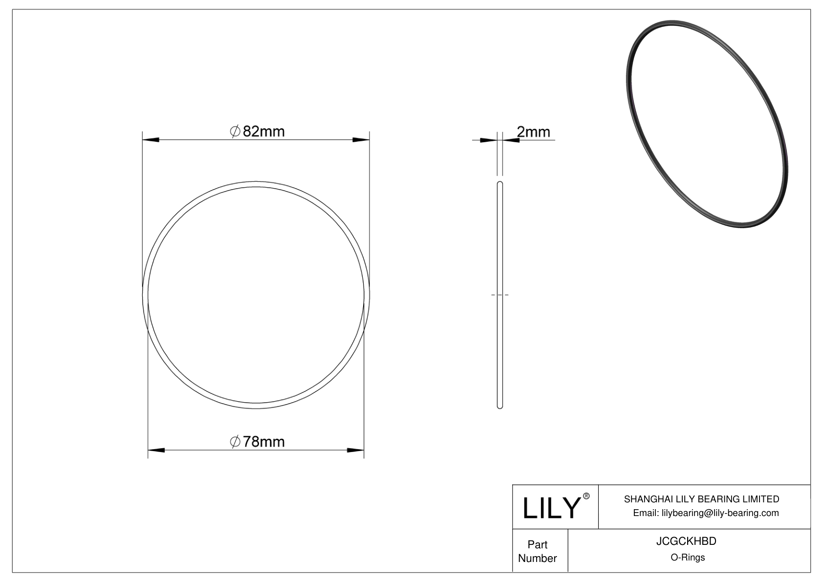 JCGCKHBD Oil Resistant O-Rings Round cad drawing