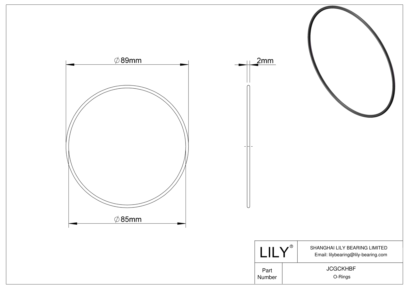 JCGCKHBF Oil Resistant O-Rings Round cad drawing