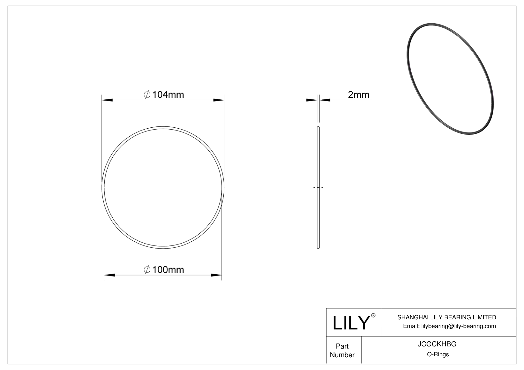 JCGCKHBG Oil Resistant O-Rings Round cad drawing