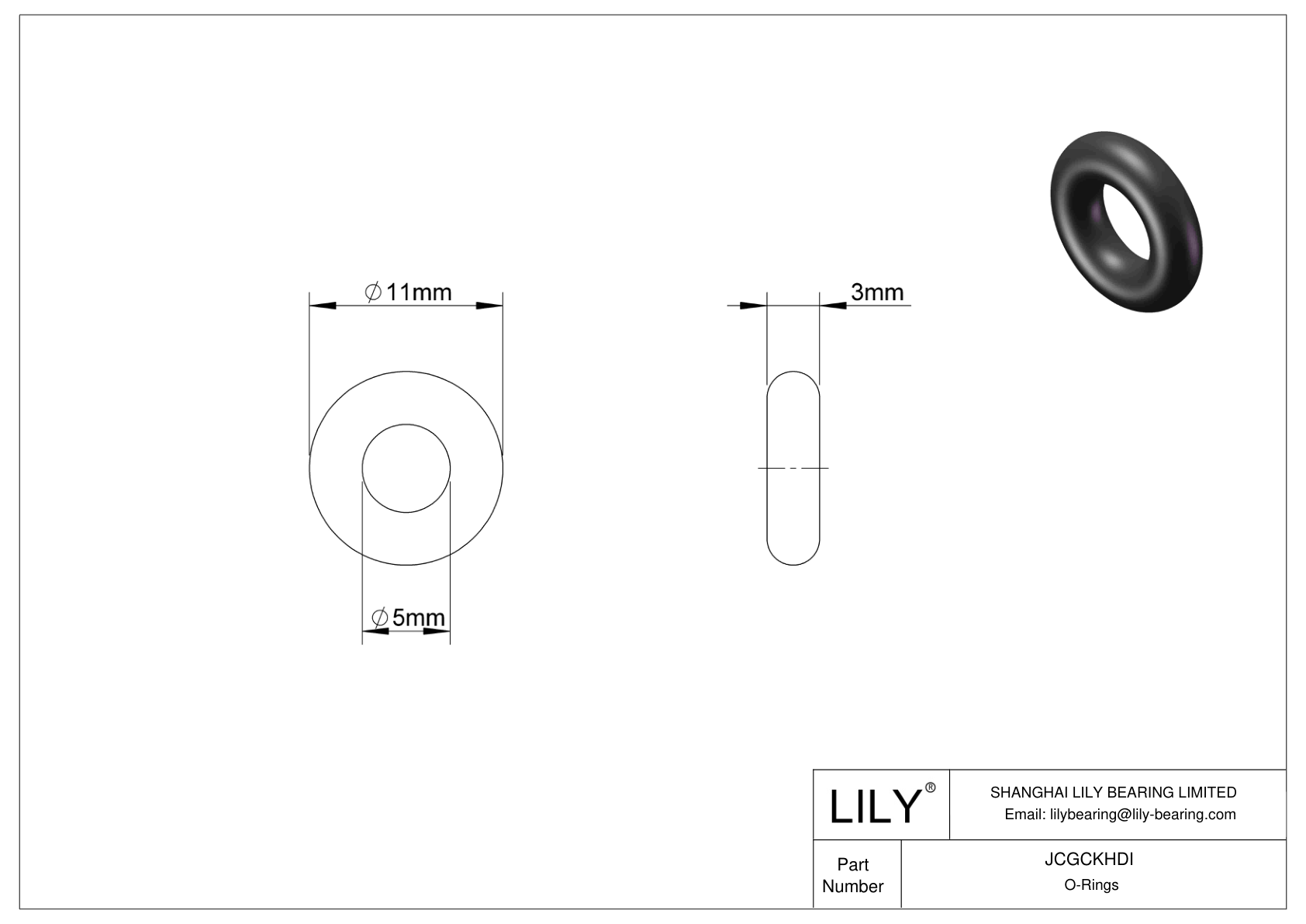 JCGCKHDI Juntas tóricas redondas resistentes al aceite cad drawing