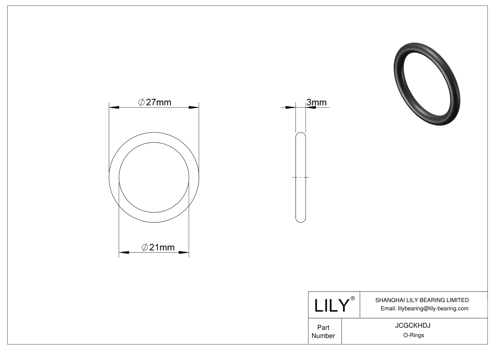 JCGCKHDJ Oil Resistant O-Rings Round cad drawing