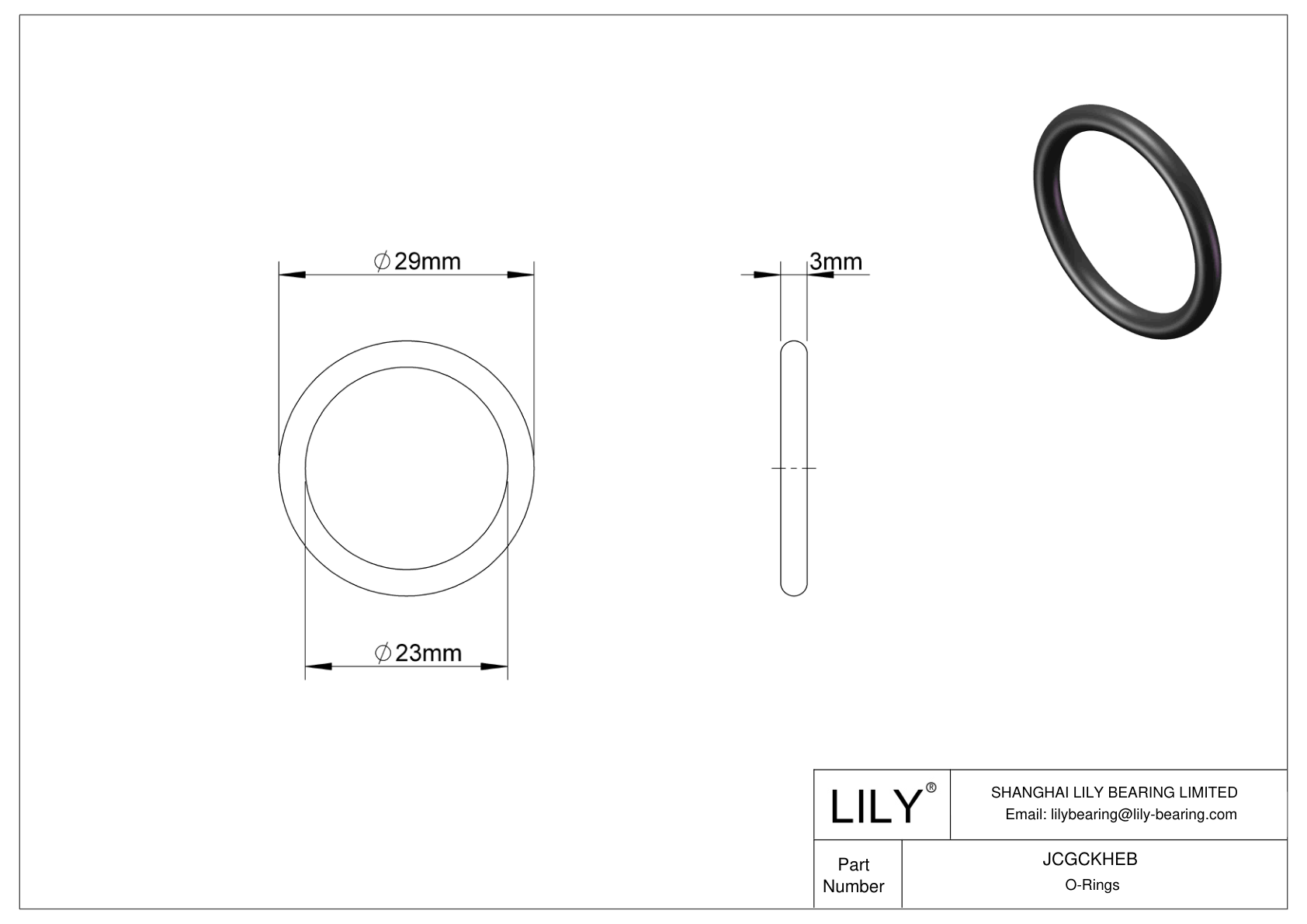 JCGCKHEB Oil Resistant O-Rings Round cad drawing