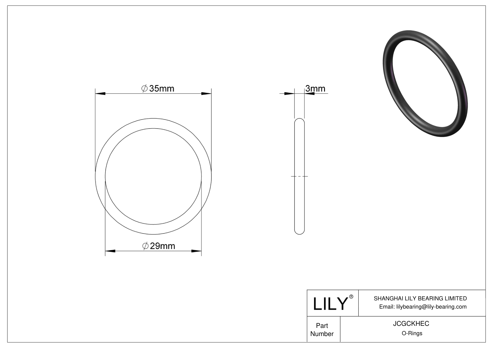 JCGCKHEC Oil Resistant O-Rings Round cad drawing