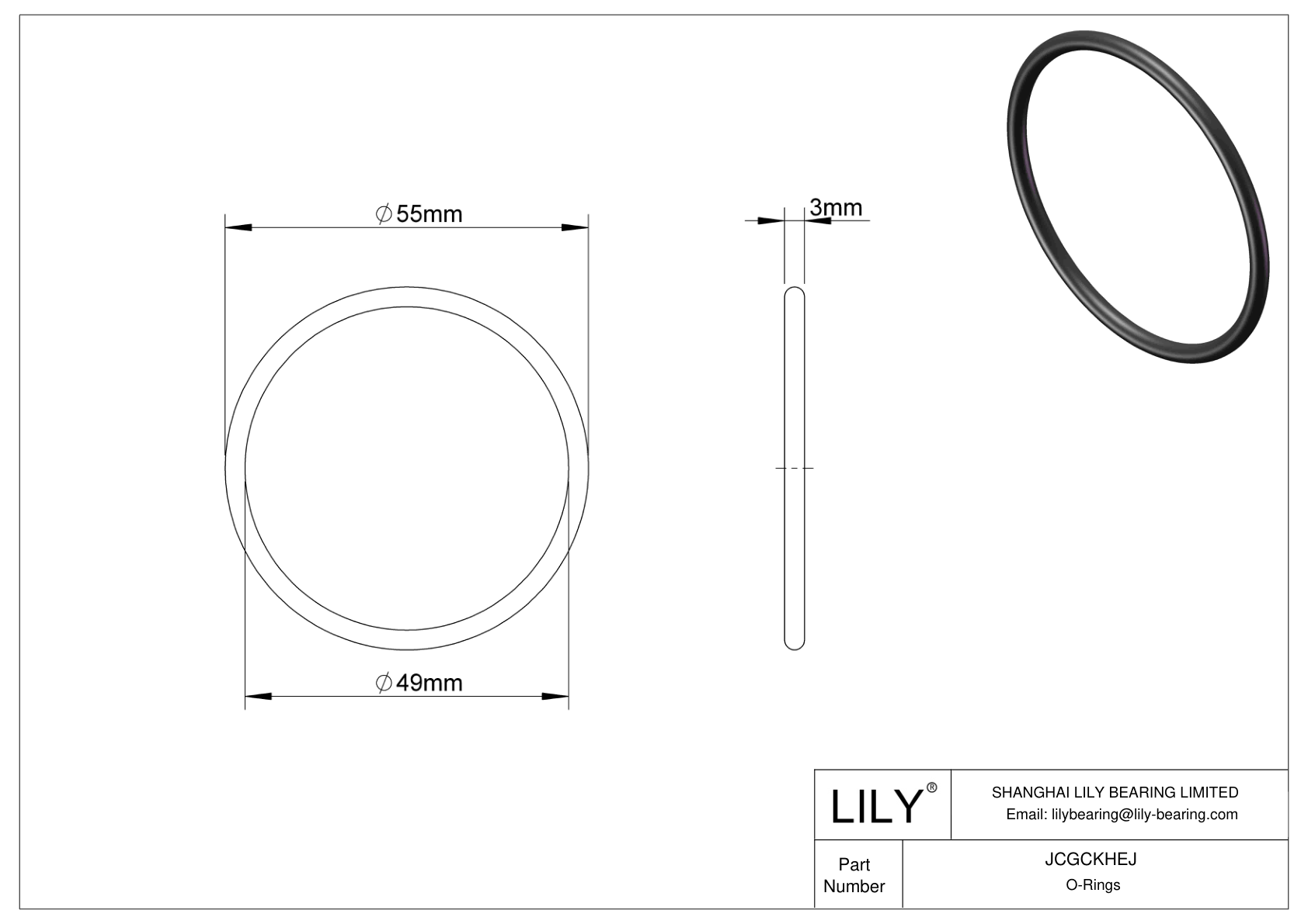 JCGCKHEJ Oil Resistant O-Rings Round cad drawing