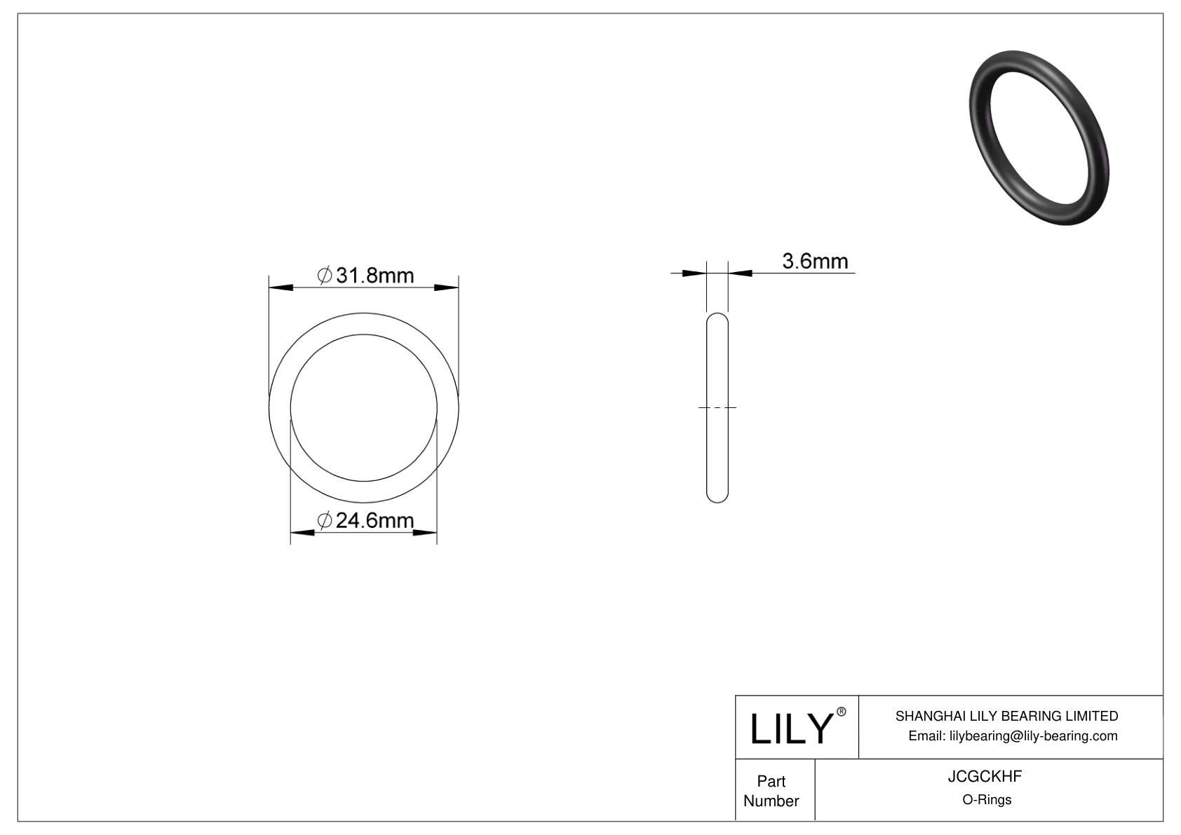 JCGCKHF Juntas tóricas redondas resistentes al aceite cad drawing