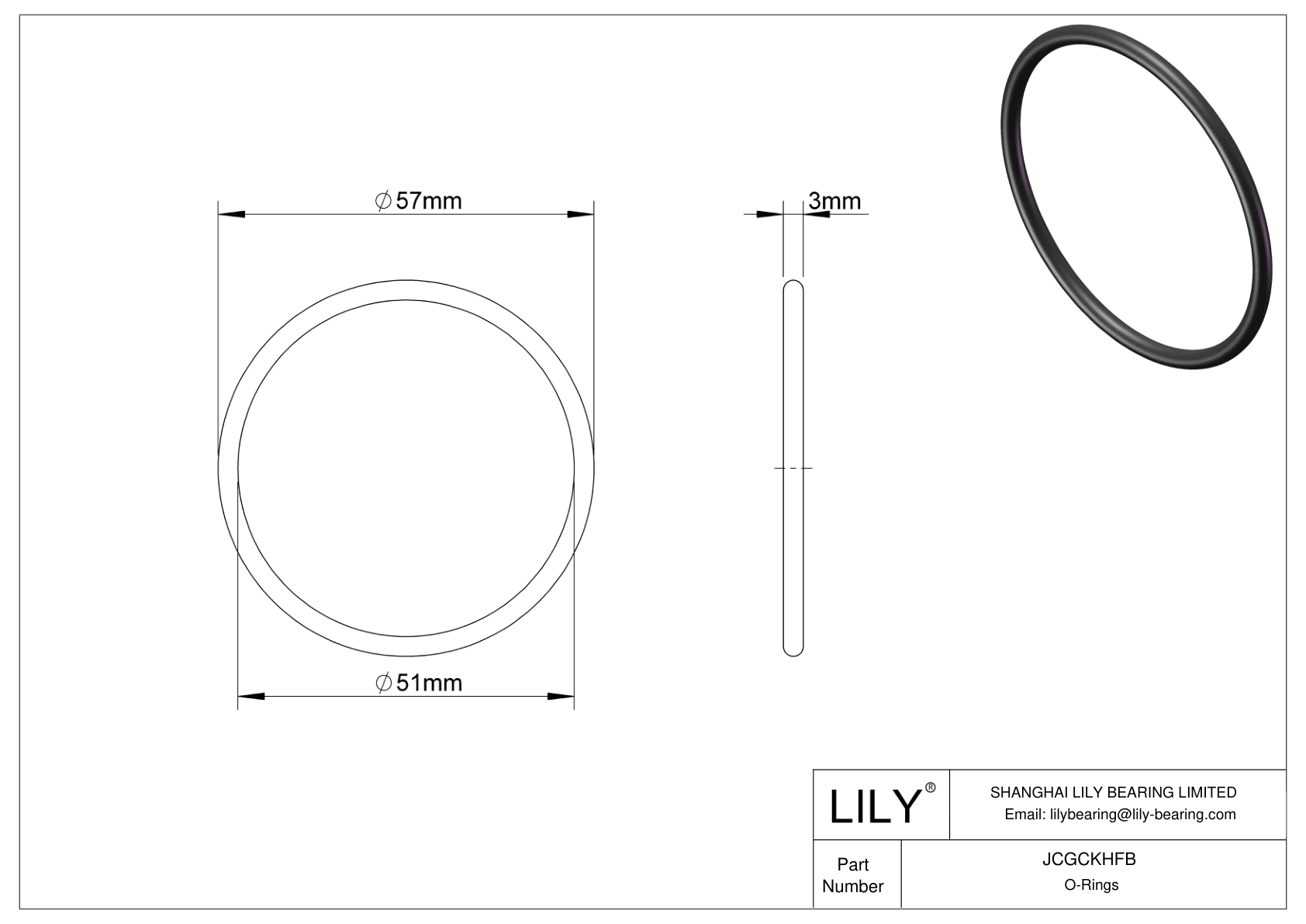 JCGCKHFB Juntas tóricas redondas resistentes al aceite cad drawing