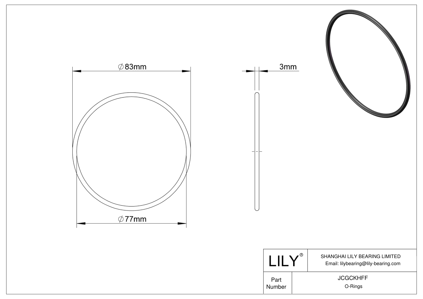 JCGCKHFF Oil Resistant O-Rings Round cad drawing