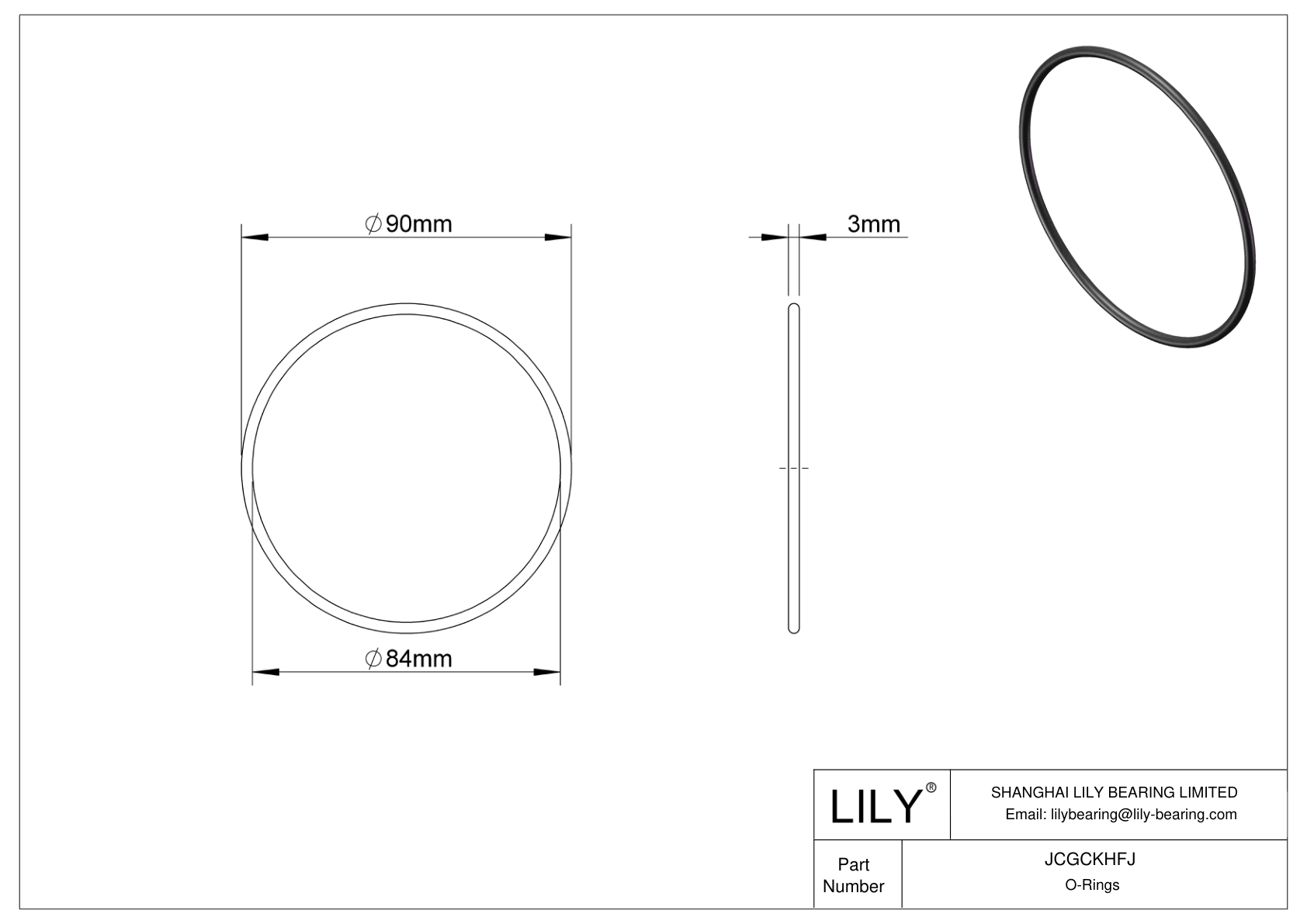 JCGCKHFJ Oil Resistant O-Rings Round cad drawing