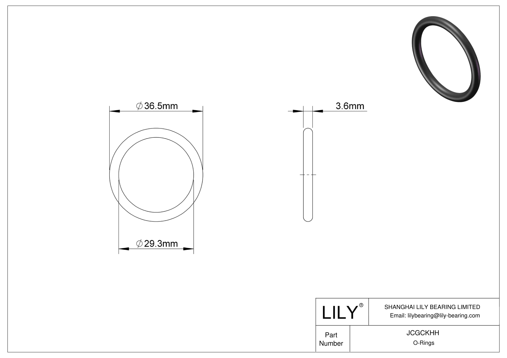 JCGCKHH Juntas tóricas redondas resistentes al aceite cad drawing