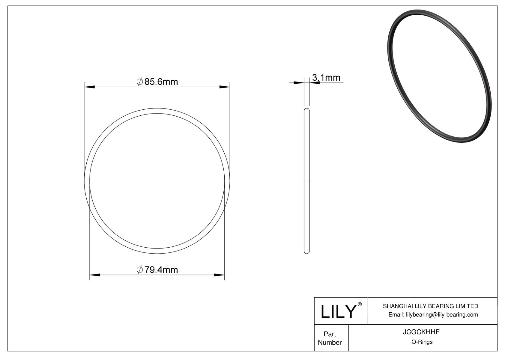 JCGCKHHF Oil Resistant O-Rings Round cad drawing