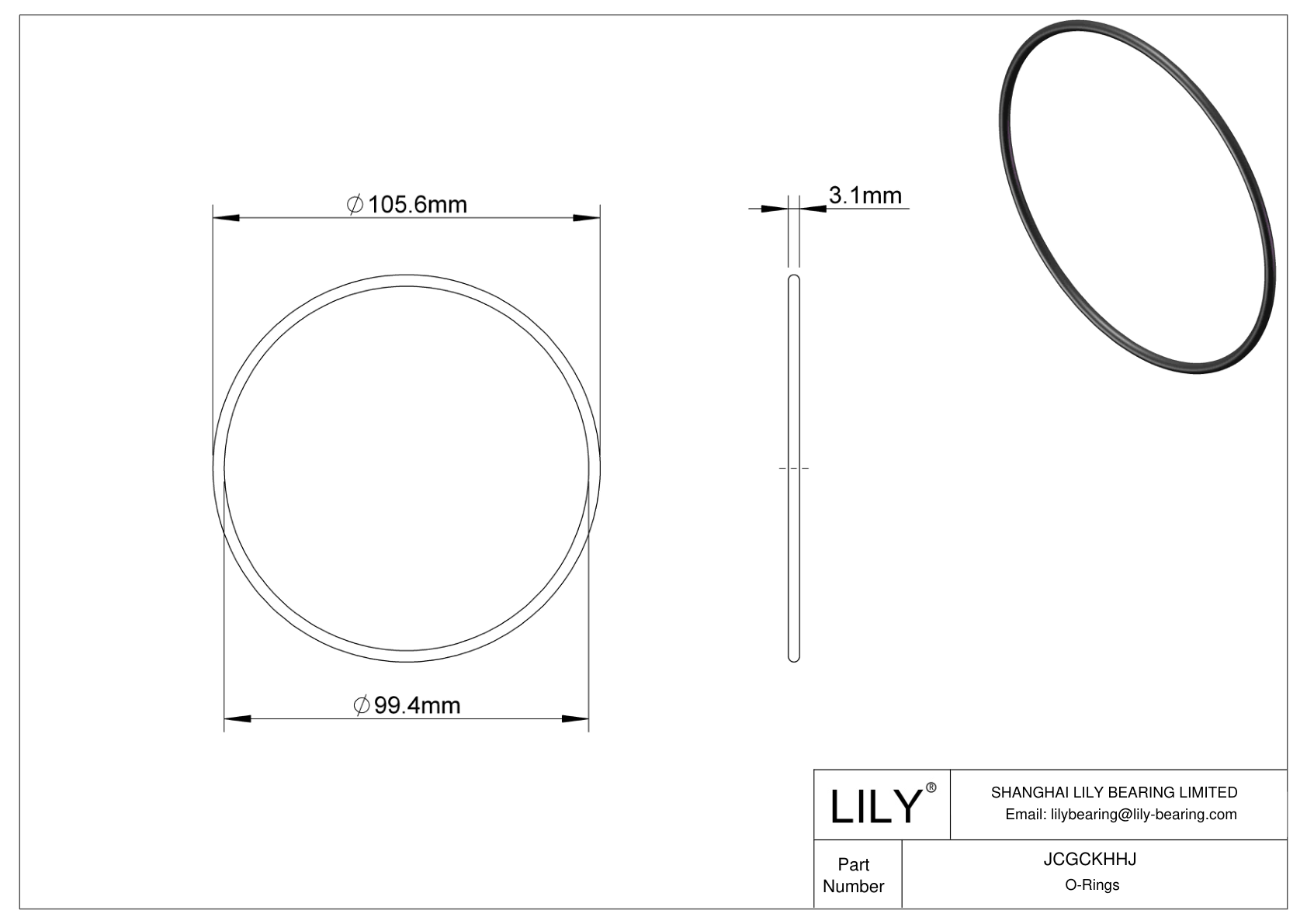 JCGCKHHJ Juntas tóricas redondas resistentes al aceite cad drawing