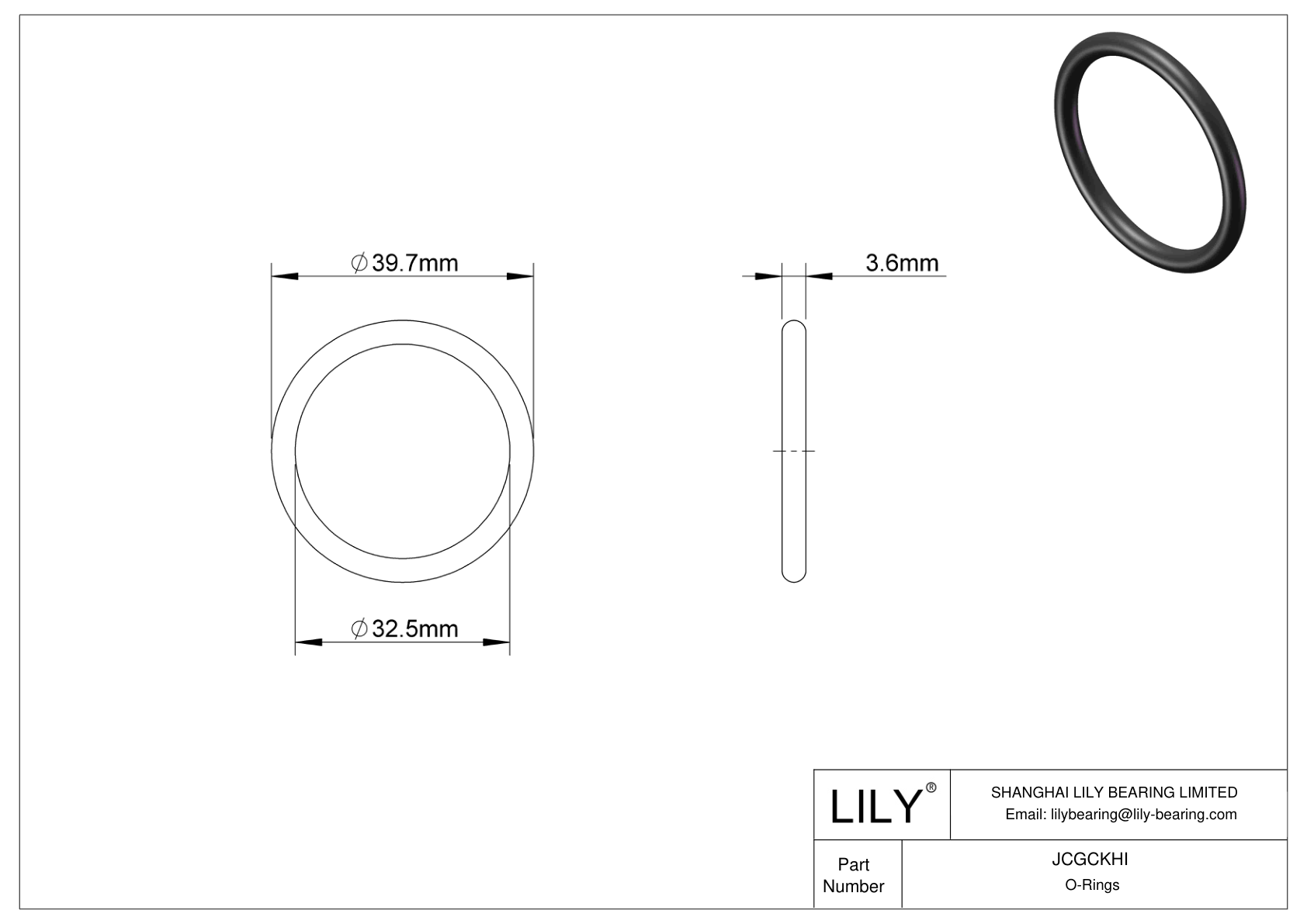 JCGCKHI Oil Resistant O-Rings Round cad drawing