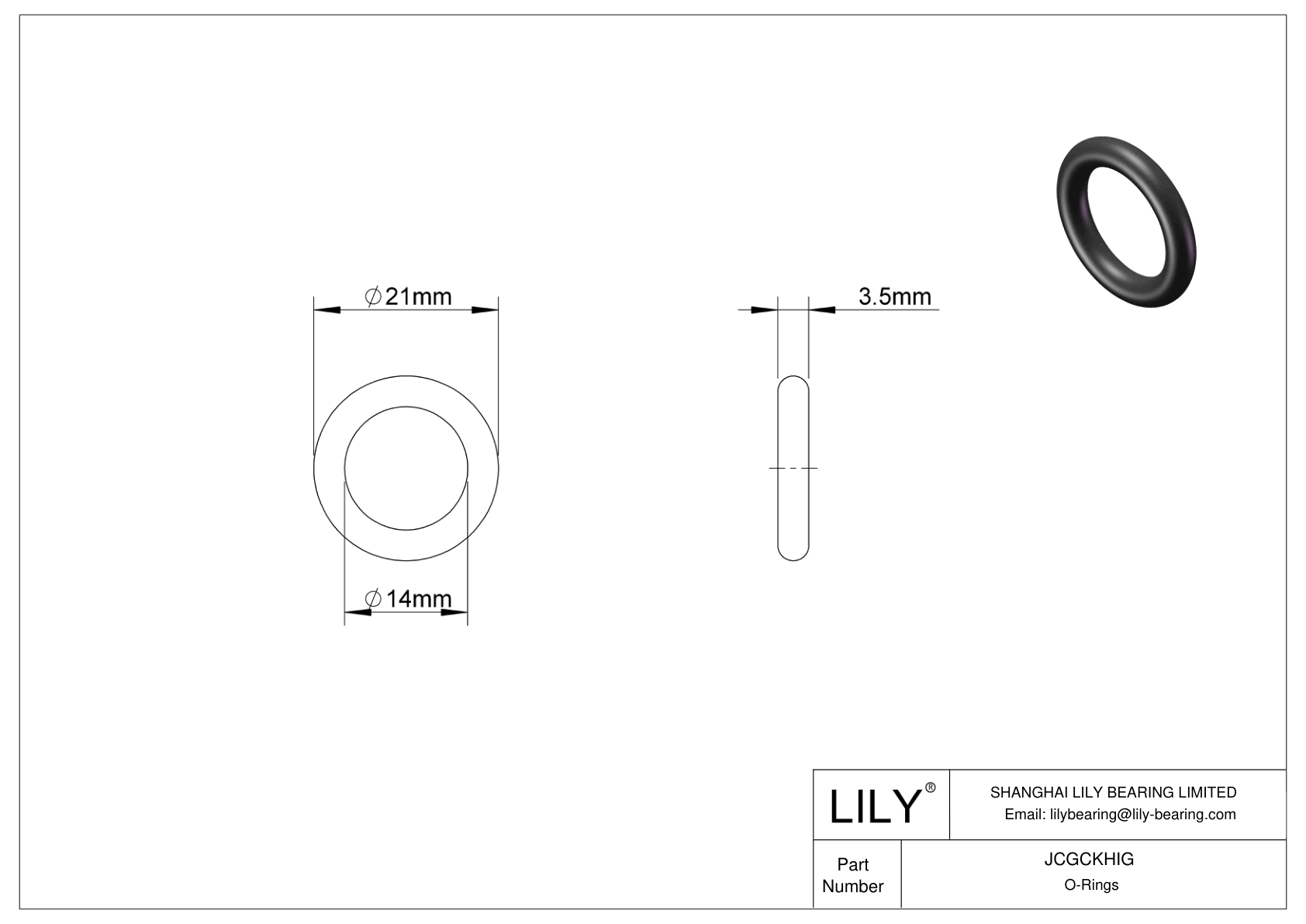 JCGCKHIG Juntas tóricas redondas resistentes al aceite cad drawing