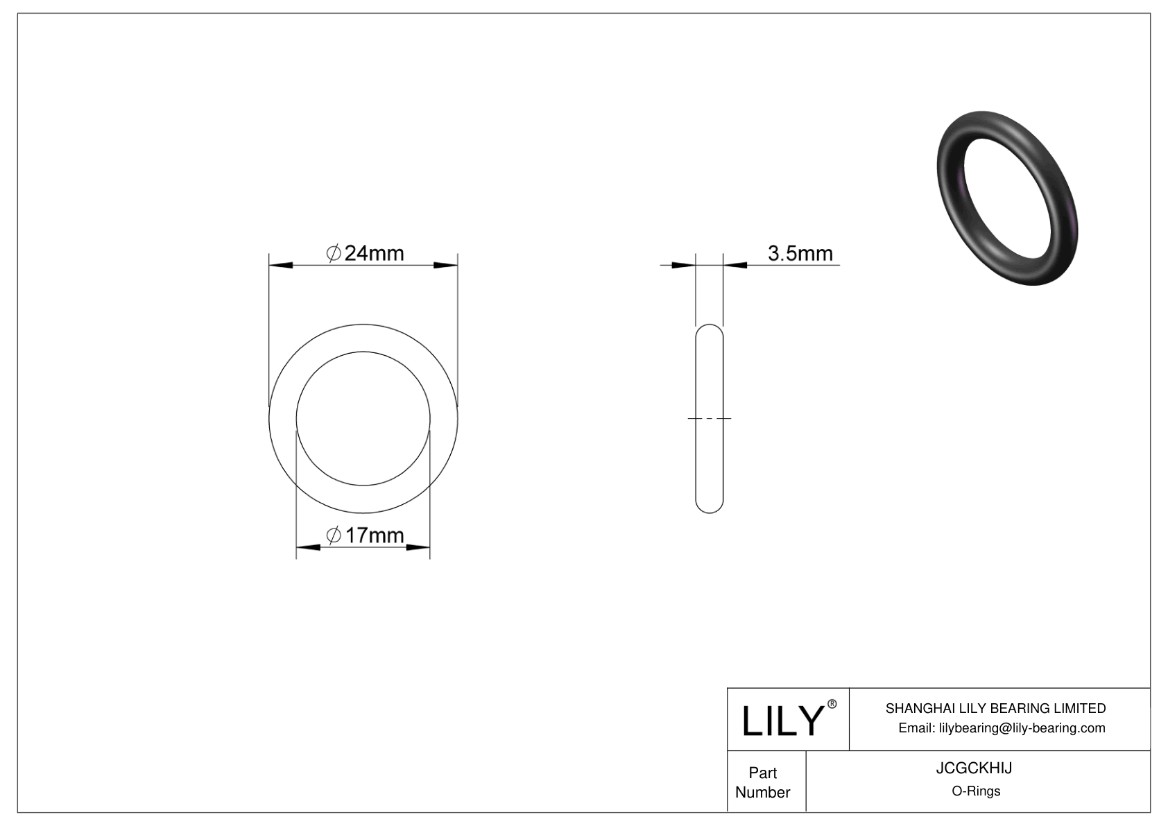 JCGCKHIJ Oil Resistant O-Rings Round cad drawing