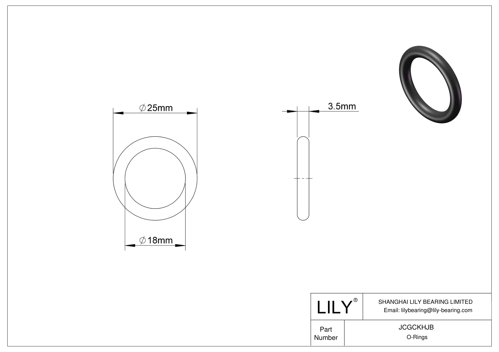 JCGCKHJB Oil Resistant O-Rings Round cad drawing