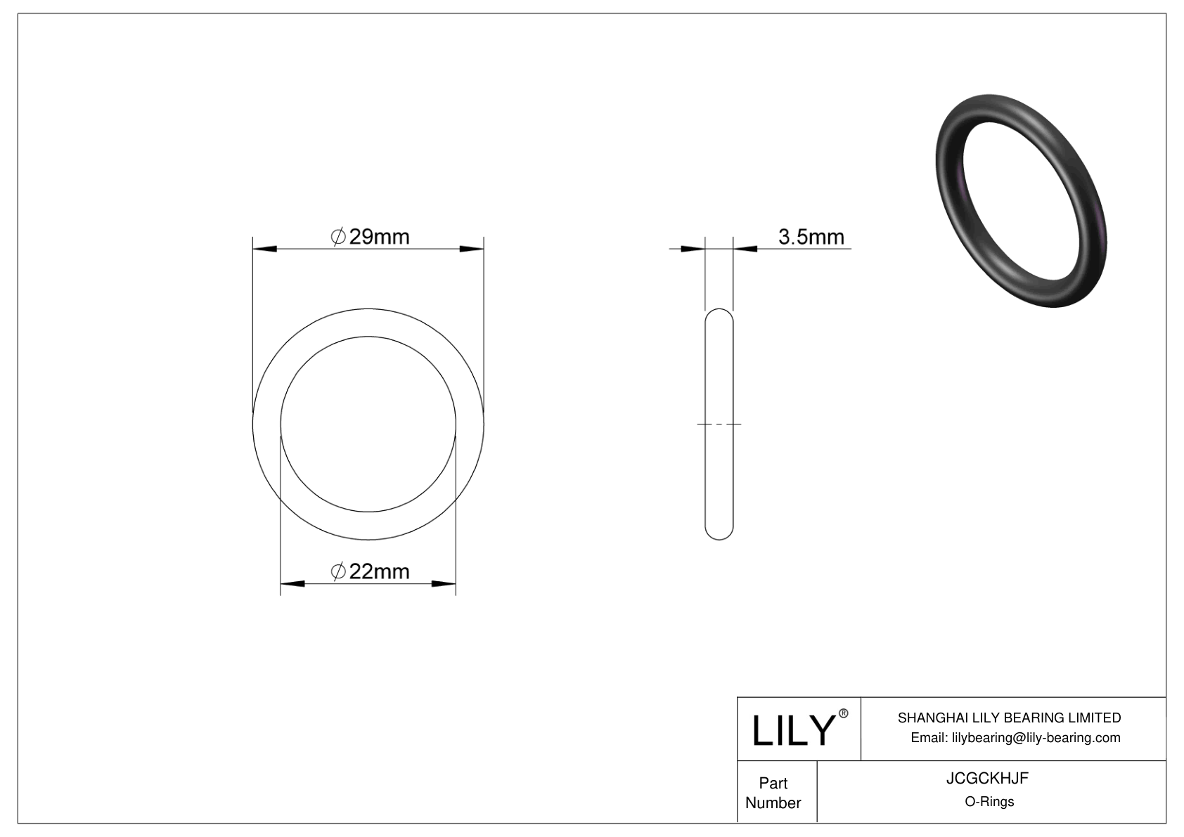 JCGCKHJF Oil Resistant O-Rings Round cad drawing