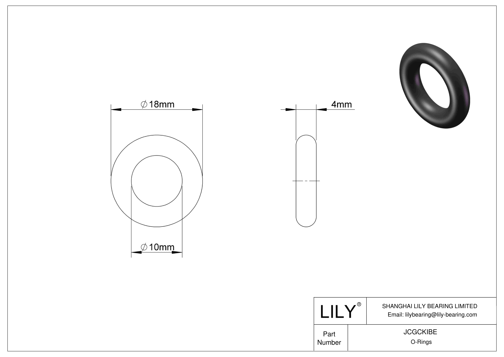 JCGCKIBE Juntas tóricas redondas resistentes al aceite cad drawing