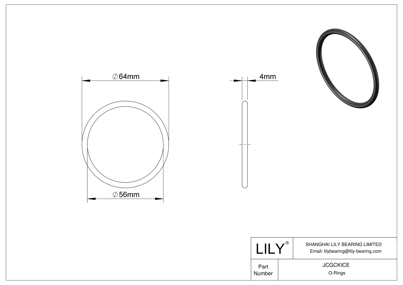 JCGCKICE Oil Resistant O-Rings Round cad drawing