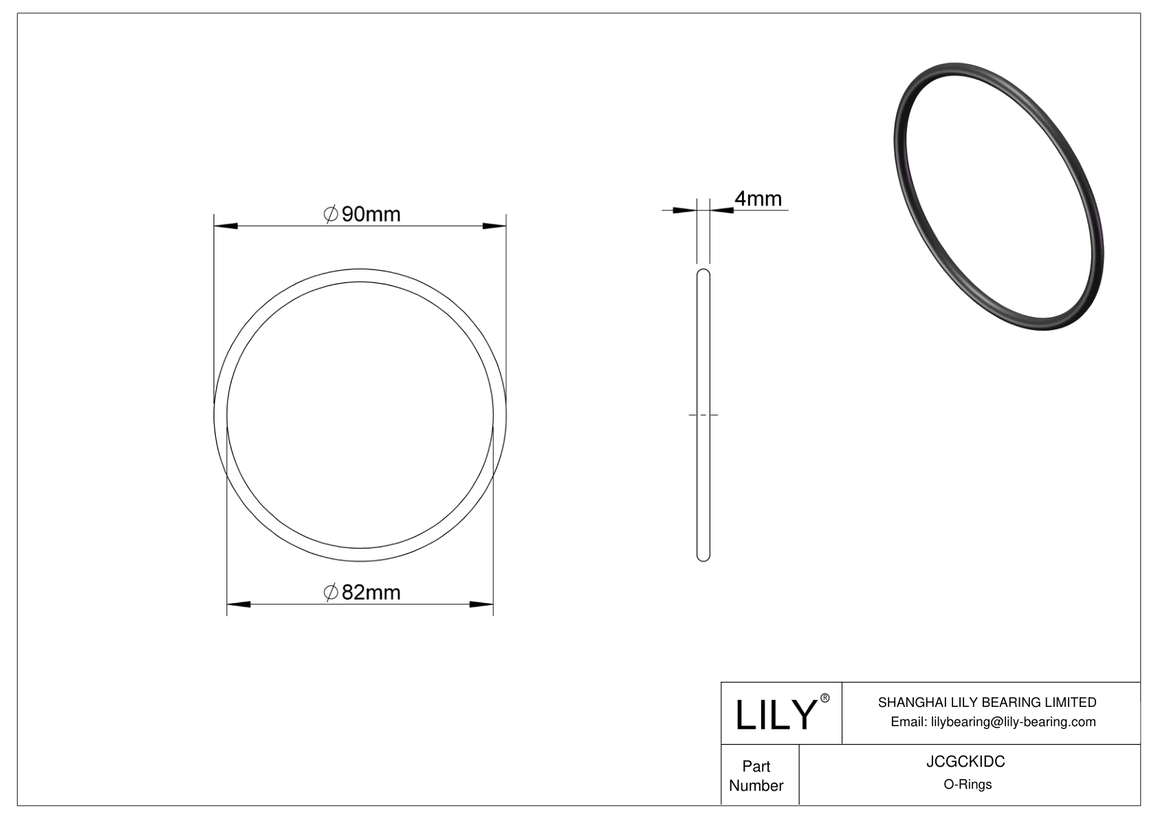 JCGCKIDC Oil Resistant O-Rings Round cad drawing