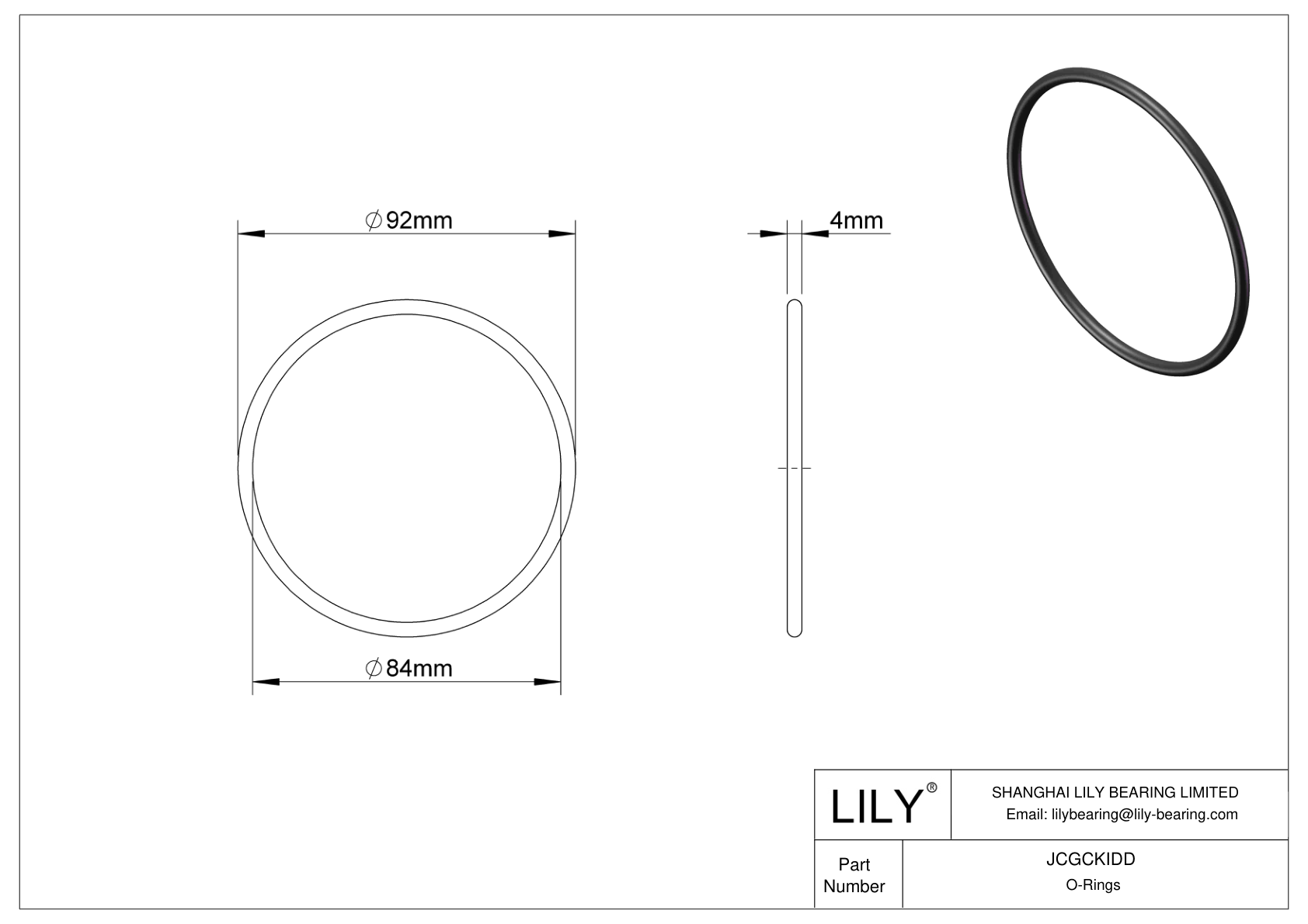 JCGCKIDD Juntas tóricas redondas resistentes al aceite cad drawing