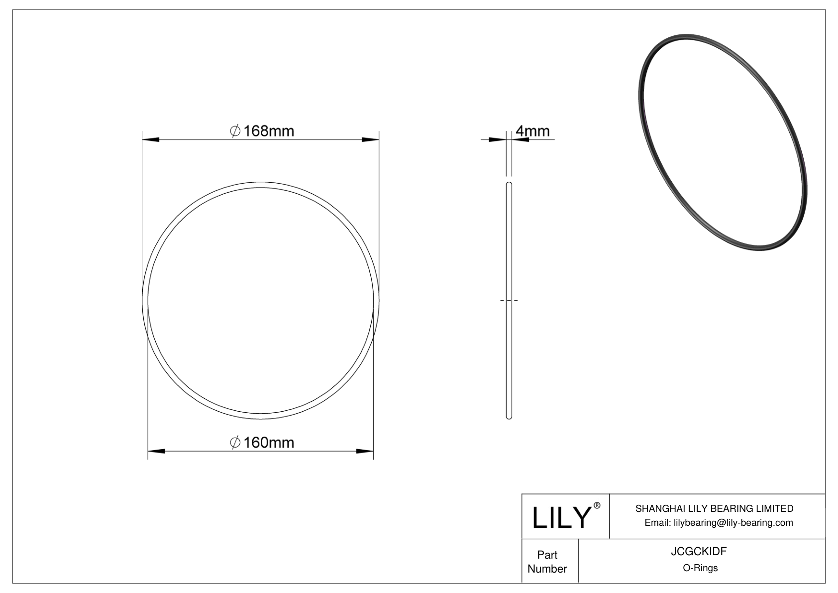 JCGCKIDF Oil Resistant O-Rings Round cad drawing