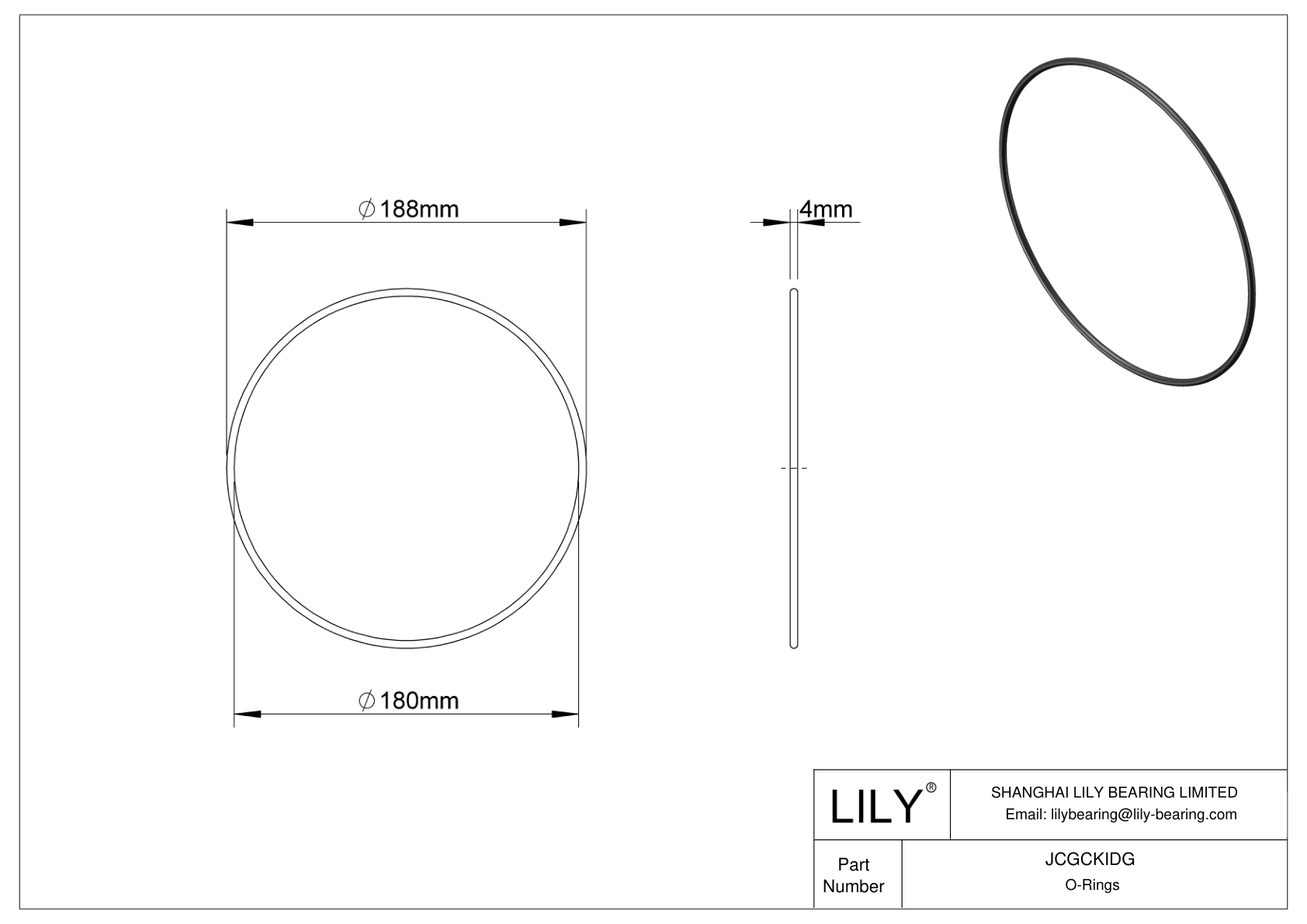 JCGCKIDG Juntas tóricas redondas resistentes al aceite cad drawing