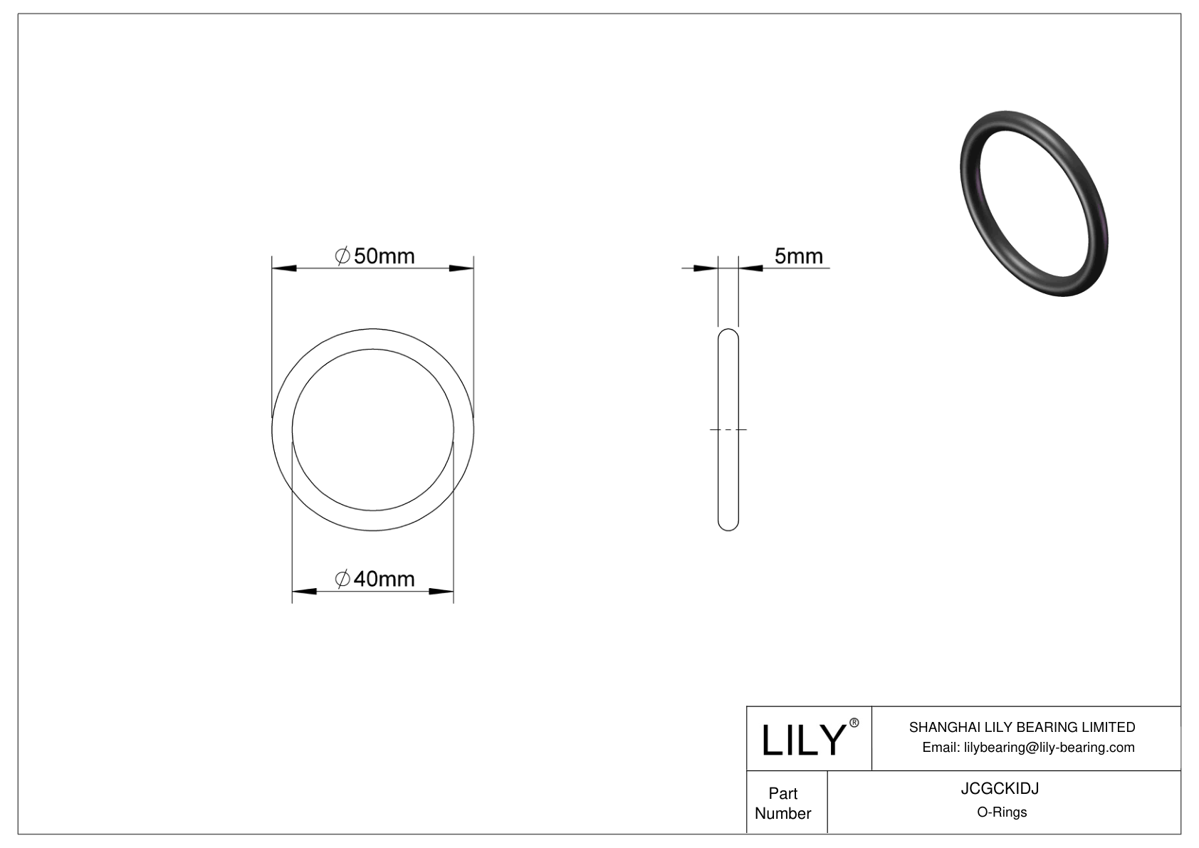 JCGCKIDJ Oil Resistant O-Rings Round cad drawing