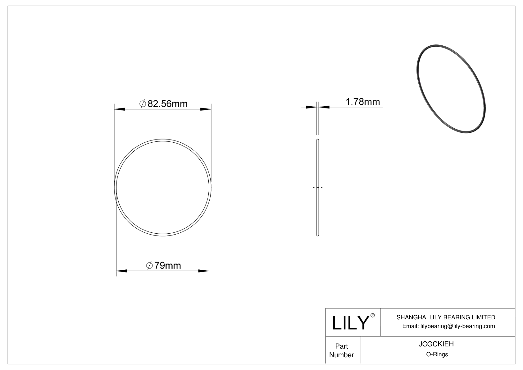 JCGCKIEH Oil Resistant O-Rings Round cad drawing