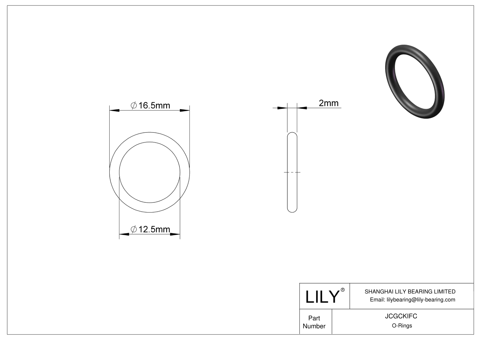 JCGCKIFC Oil Resistant O-Rings Round cad drawing