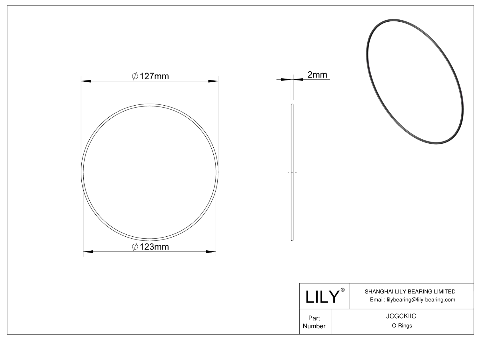 JCGCKIIC Juntas tóricas redondas resistentes al aceite cad drawing