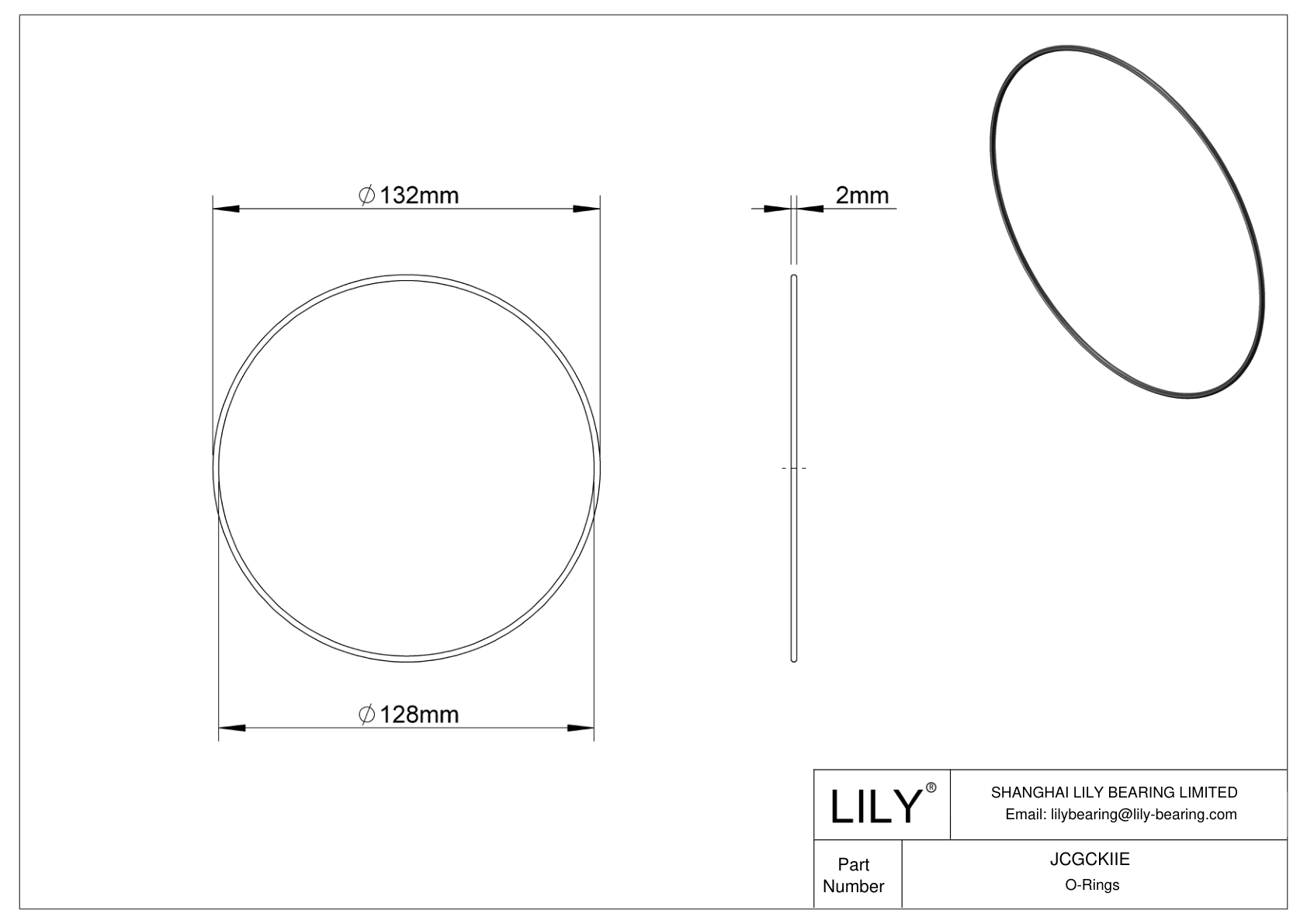 JCGCKIIE Oil Resistant O-Rings Round cad drawing