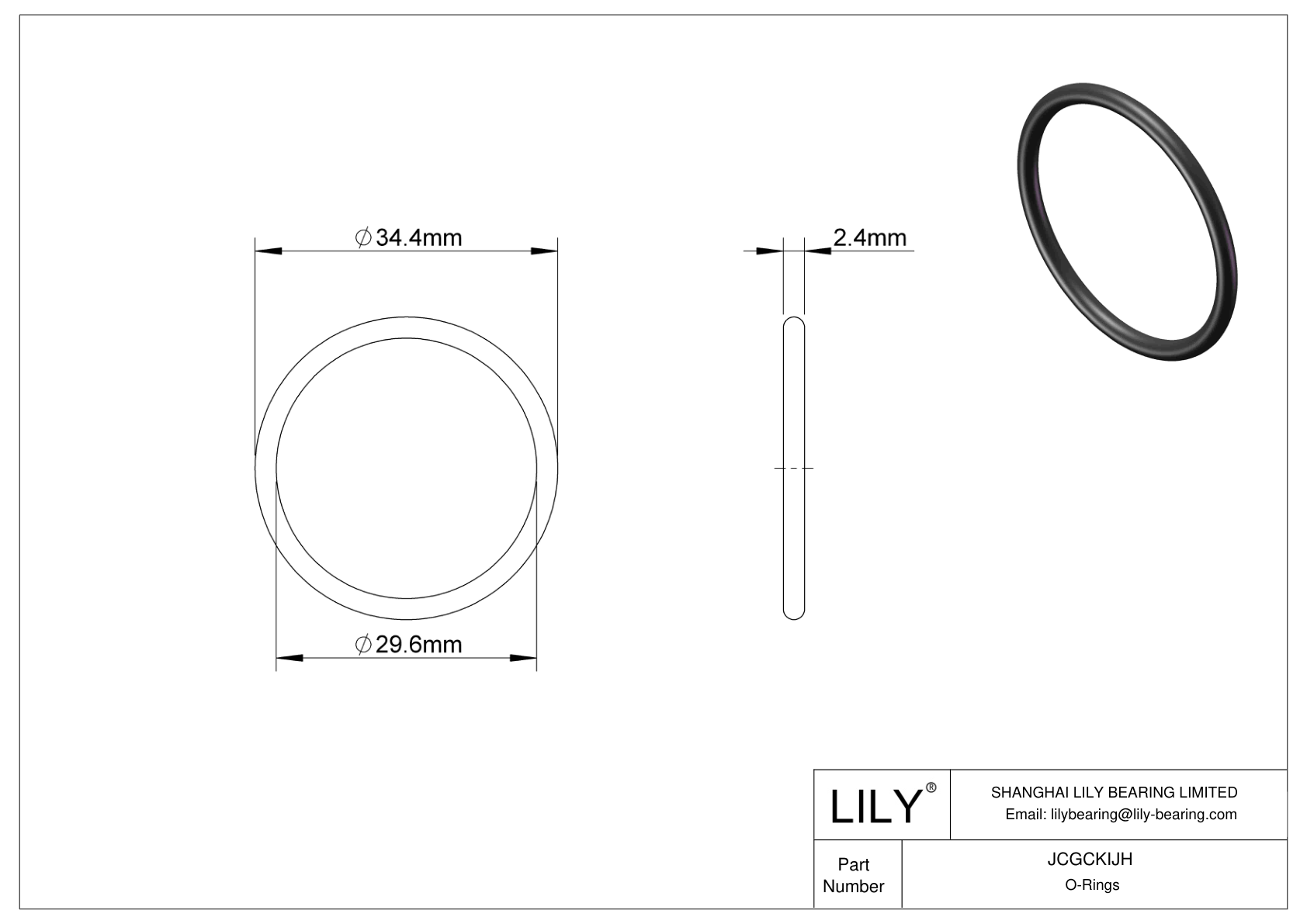 JCGCKIJH Juntas tóricas redondas resistentes al aceite cad drawing