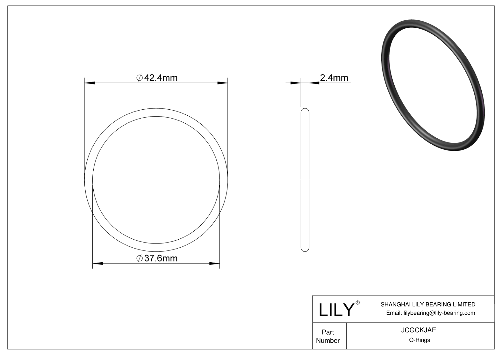 JCGCKJAE Oil Resistant O-Rings Round cad drawing