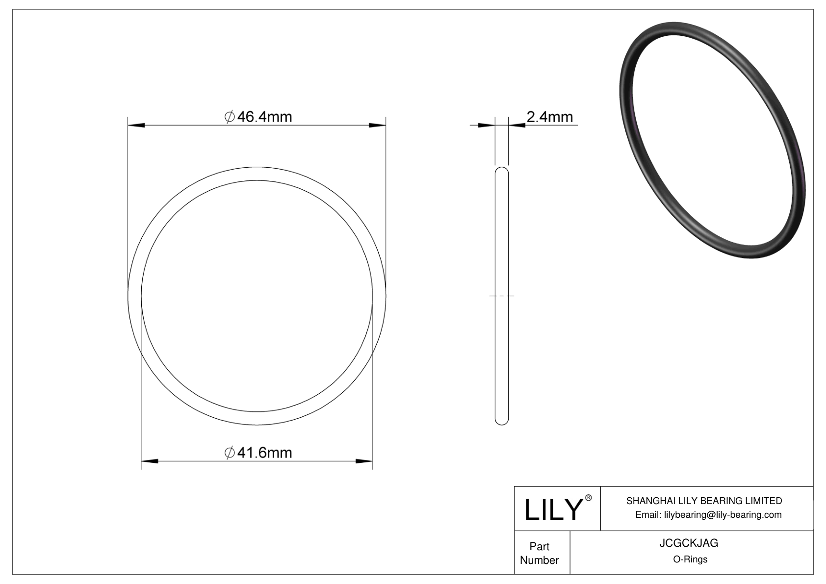 JCGCKJAG Oil Resistant O-Rings Round cad drawing