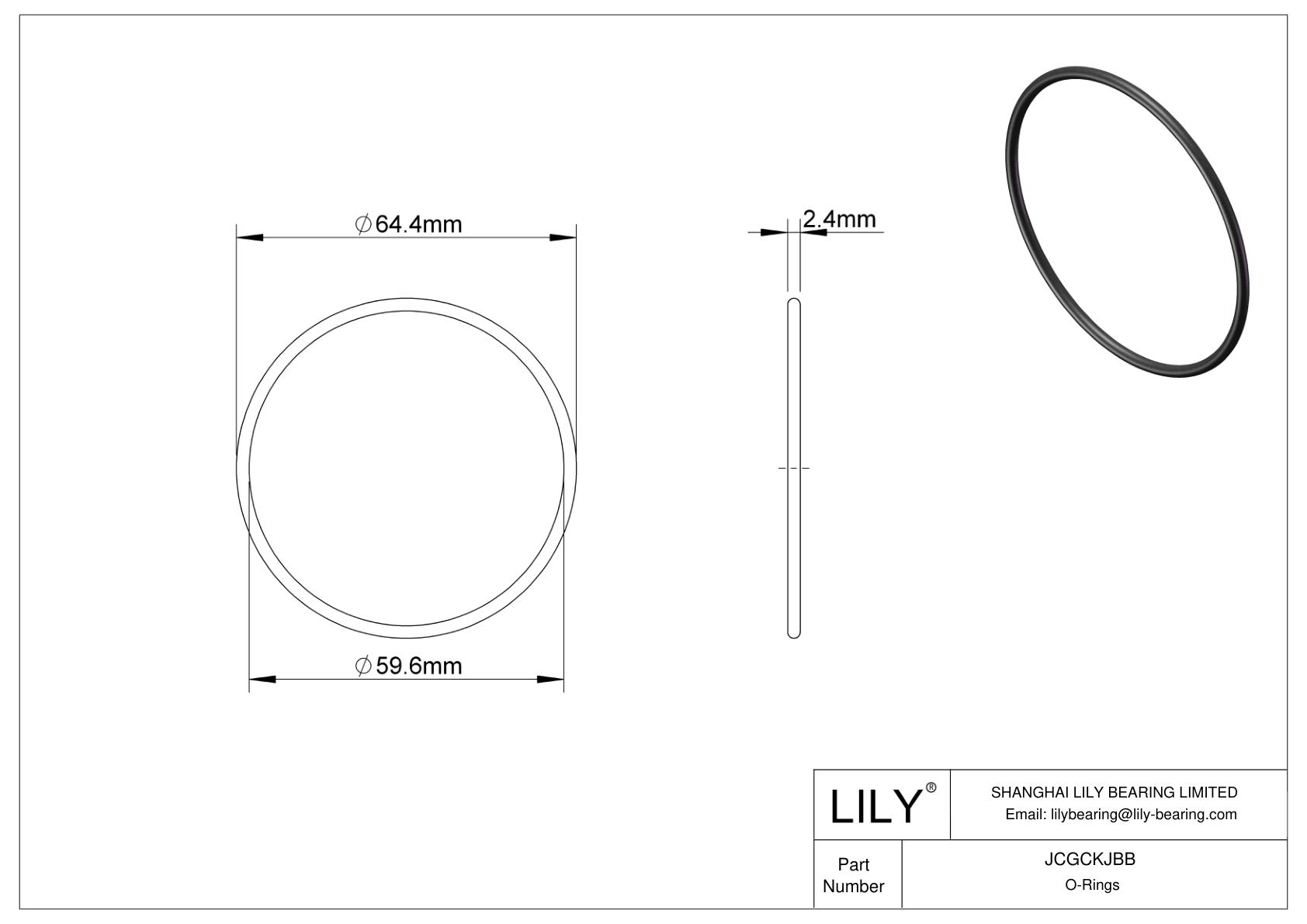 JCGCKJBB Juntas tóricas redondas resistentes al aceite cad drawing