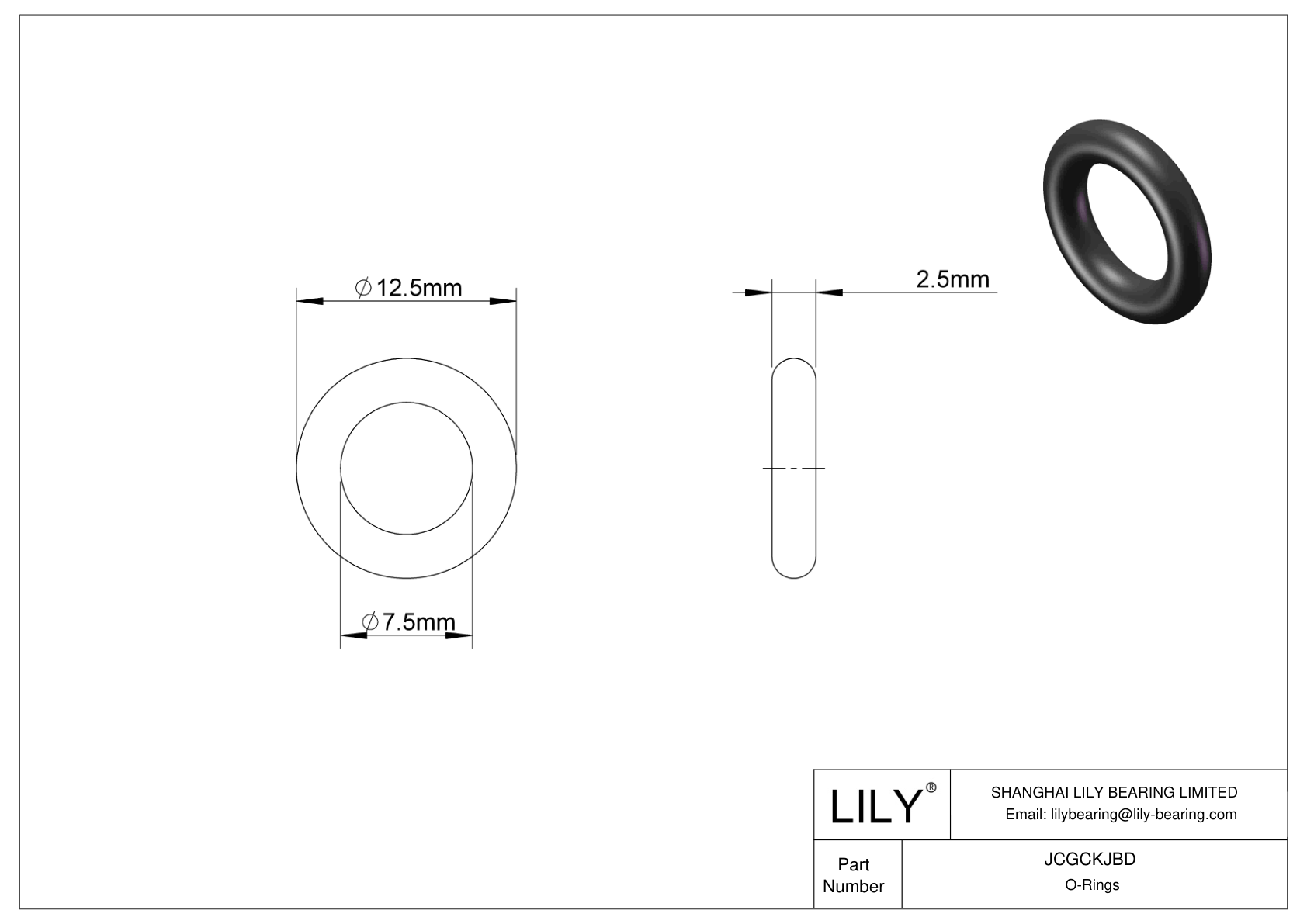 JCGCKJBD Oil Resistant O-Rings Round cad drawing