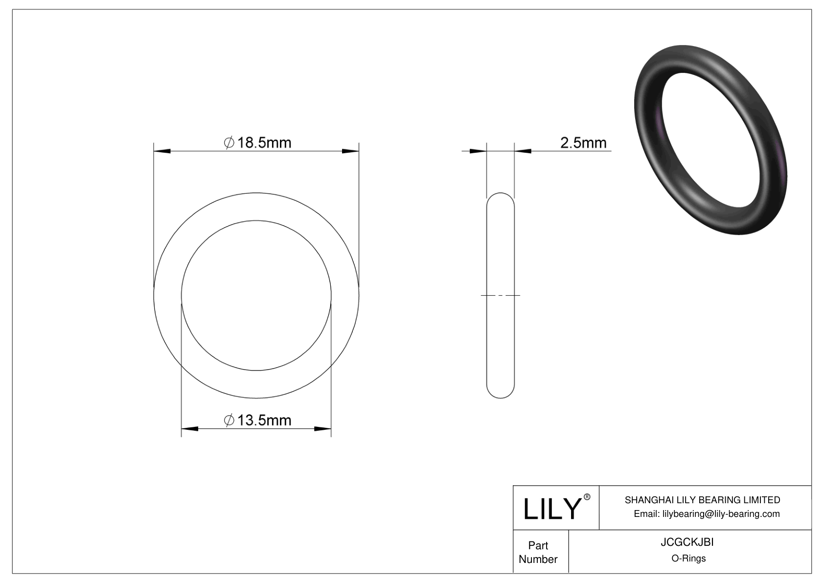 JCGCKJBI Oil Resistant O-Rings Round cad drawing