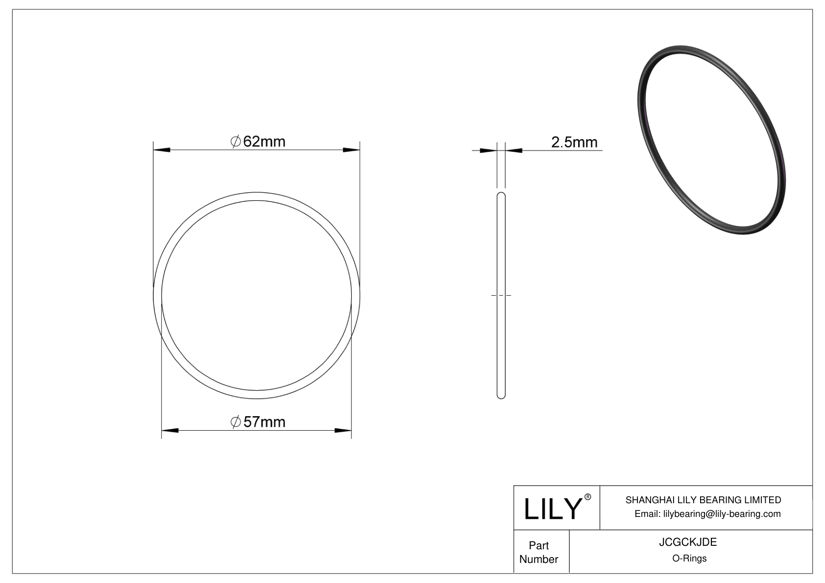 JCGCKJDE Oil Resistant O-Rings Round cad drawing