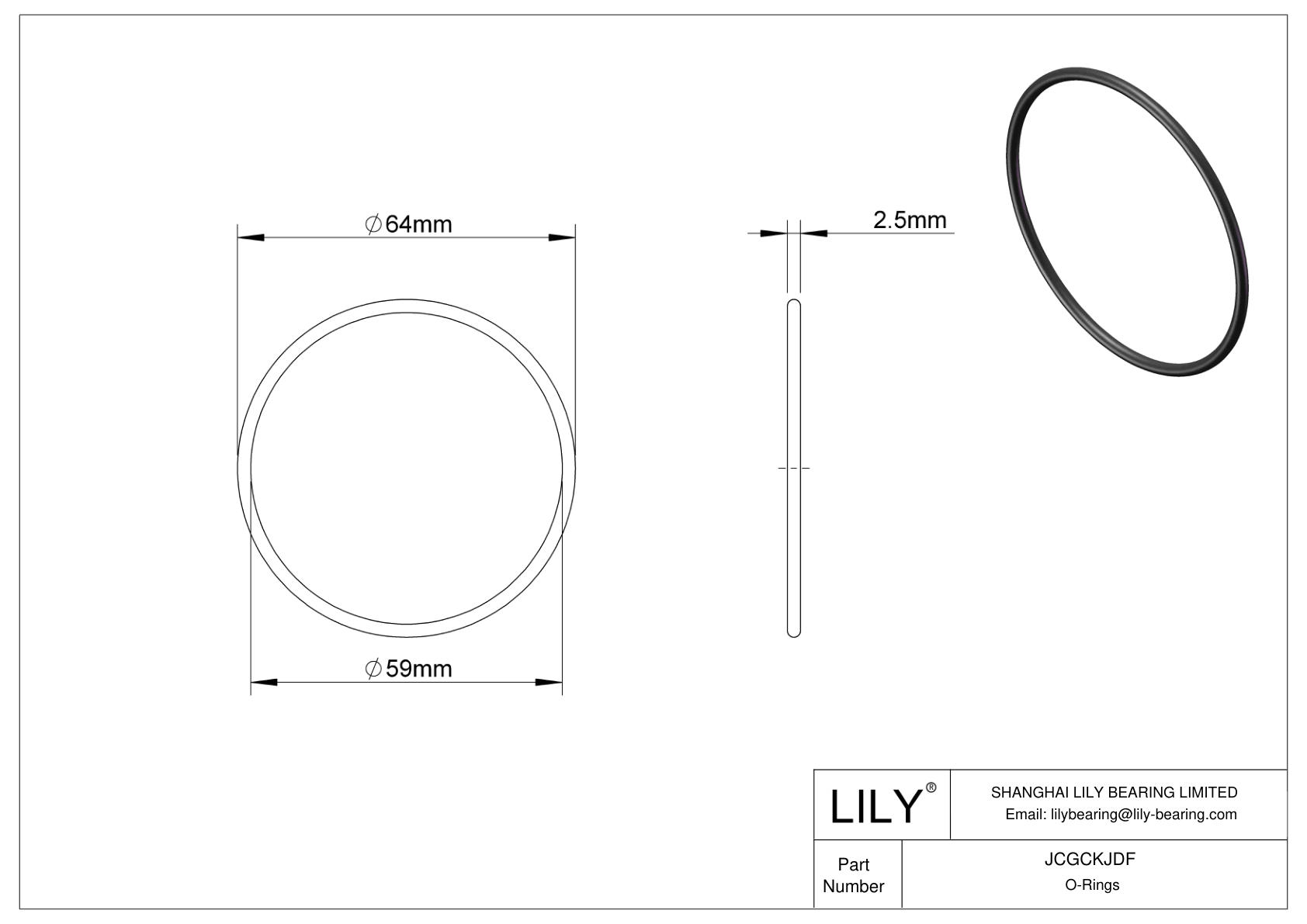 JCGCKJDF Oil Resistant O-Rings Round cad drawing