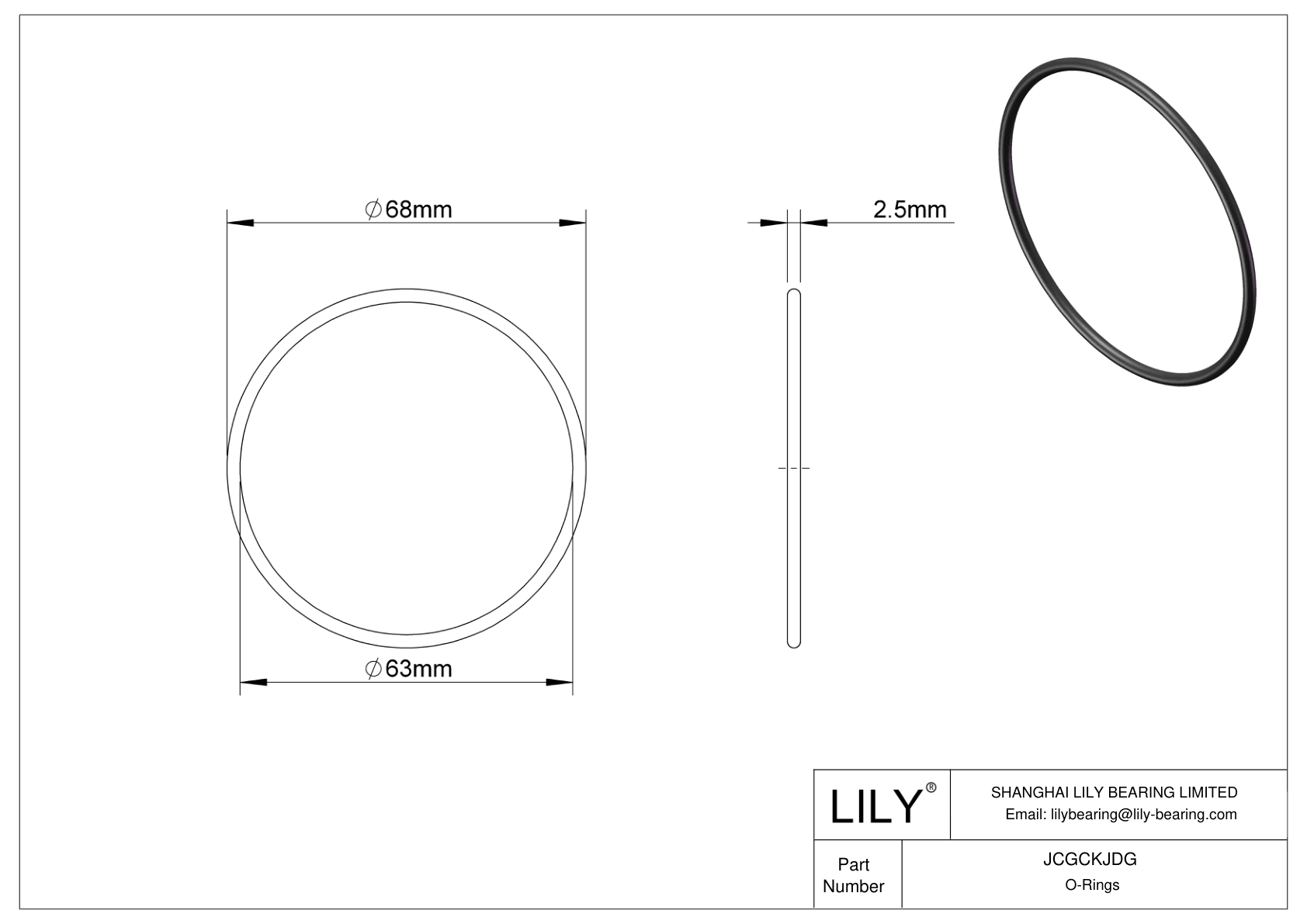 JCGCKJDG Oil Resistant O-Rings Round cad drawing