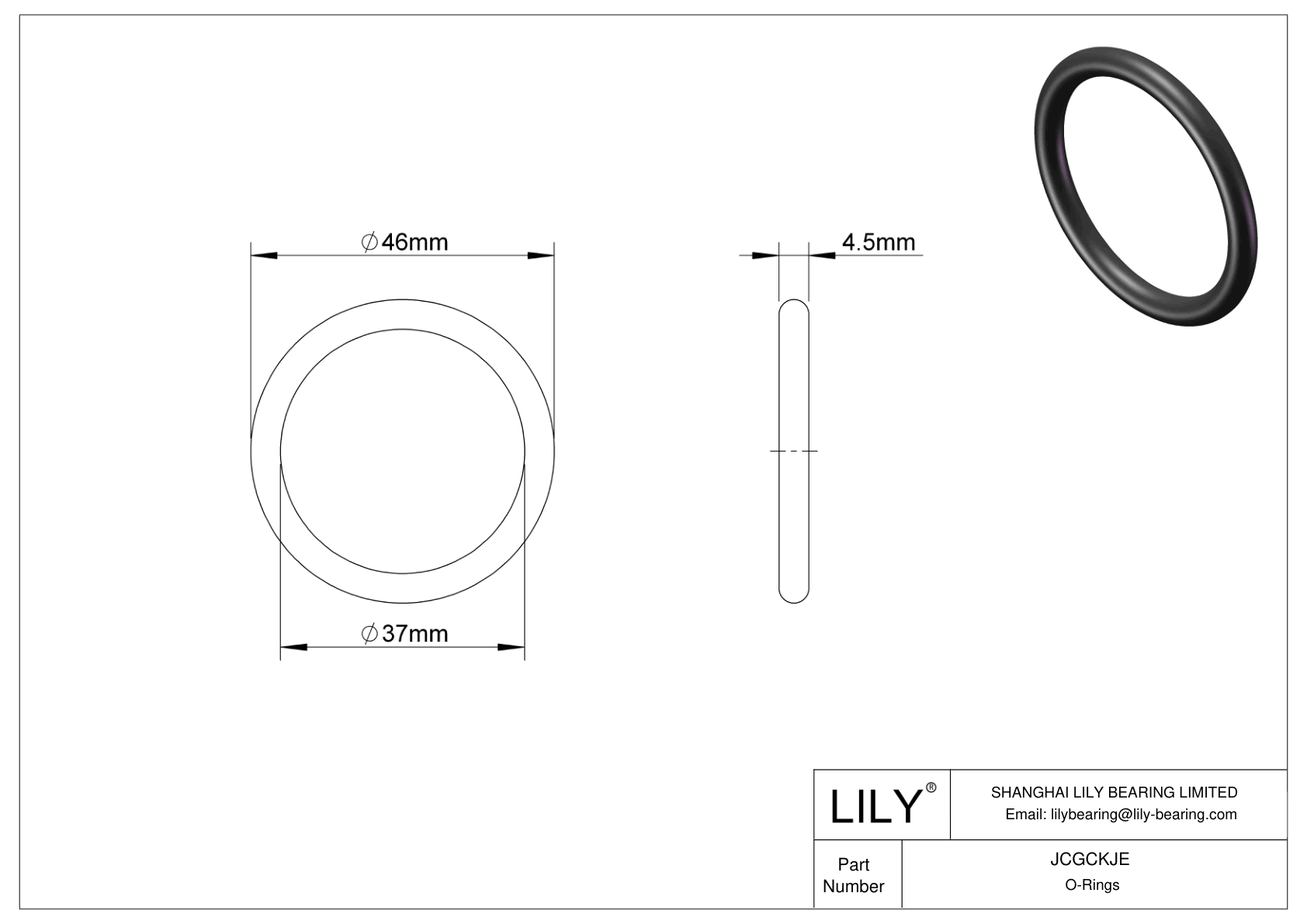 JCGCKJE Oil Resistant O-Rings Round cad drawing