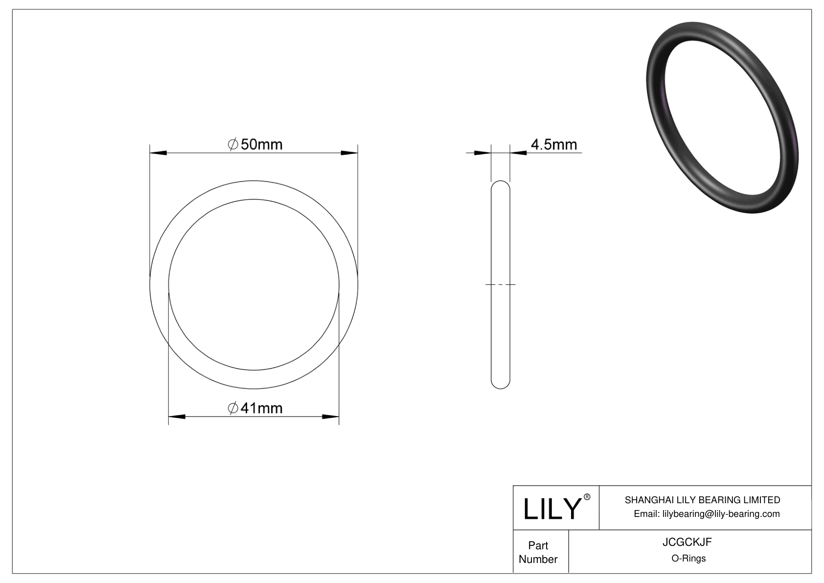 JCGCKJF Oil Resistant O-Rings Round cad drawing