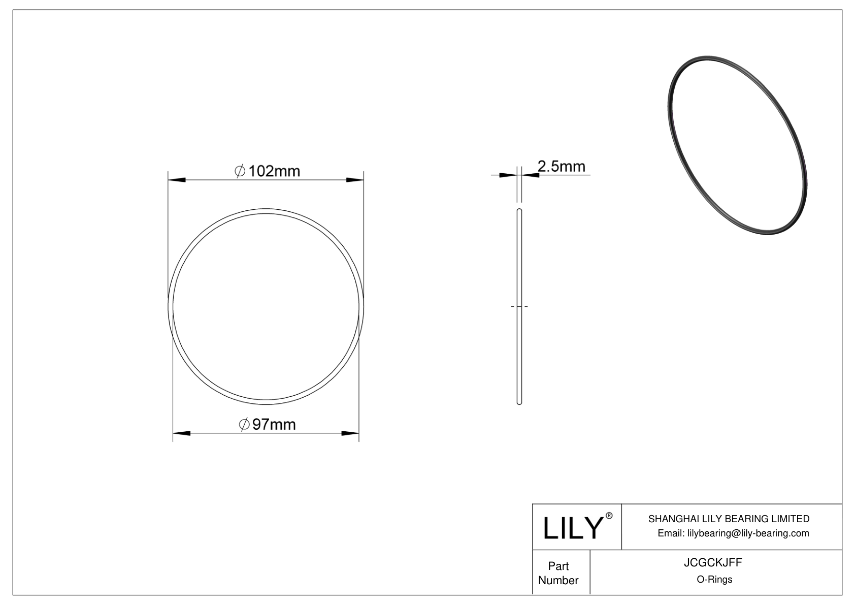 JCGCKJFF Oil Resistant O-Rings Round cad drawing