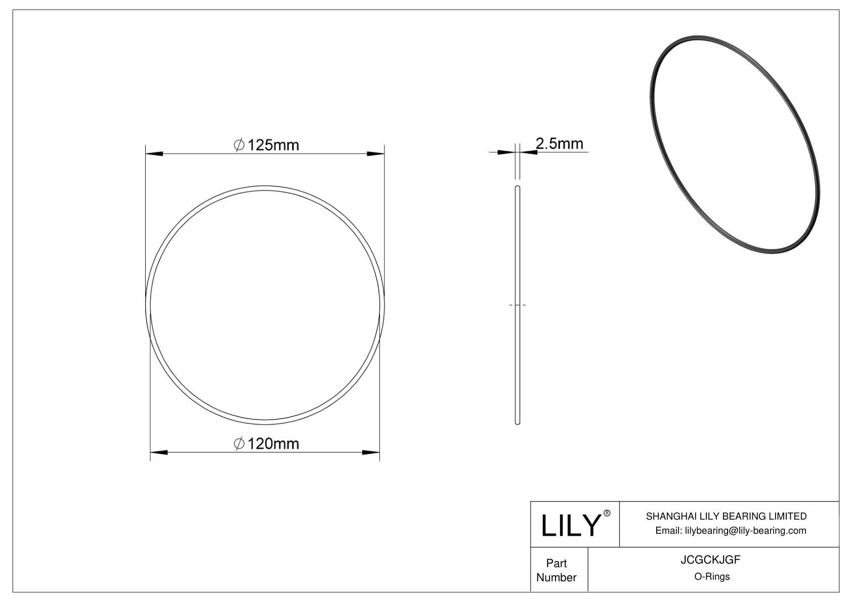 JCGCKJGF Oil Resistant O-Rings Round cad drawing