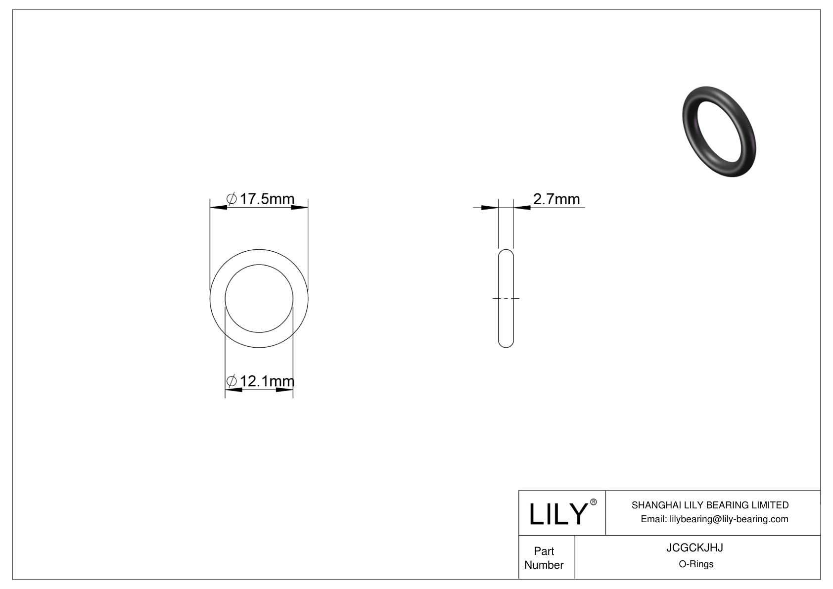 JCGCKJHJ Oil Resistant O-Rings Round cad drawing